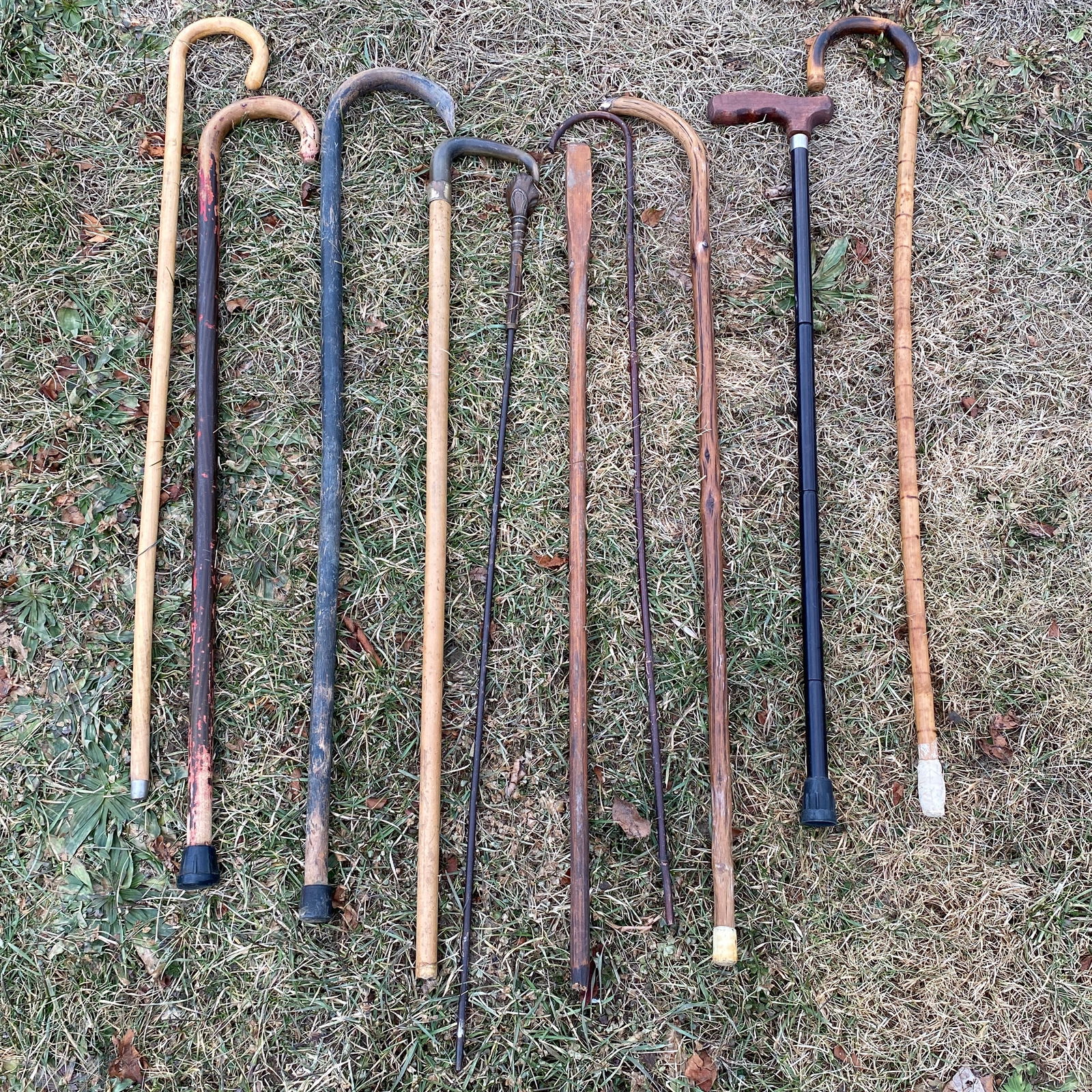 Collection of Older Canes & Walking Sticks: Collection of Older Canes & Walking Sticks