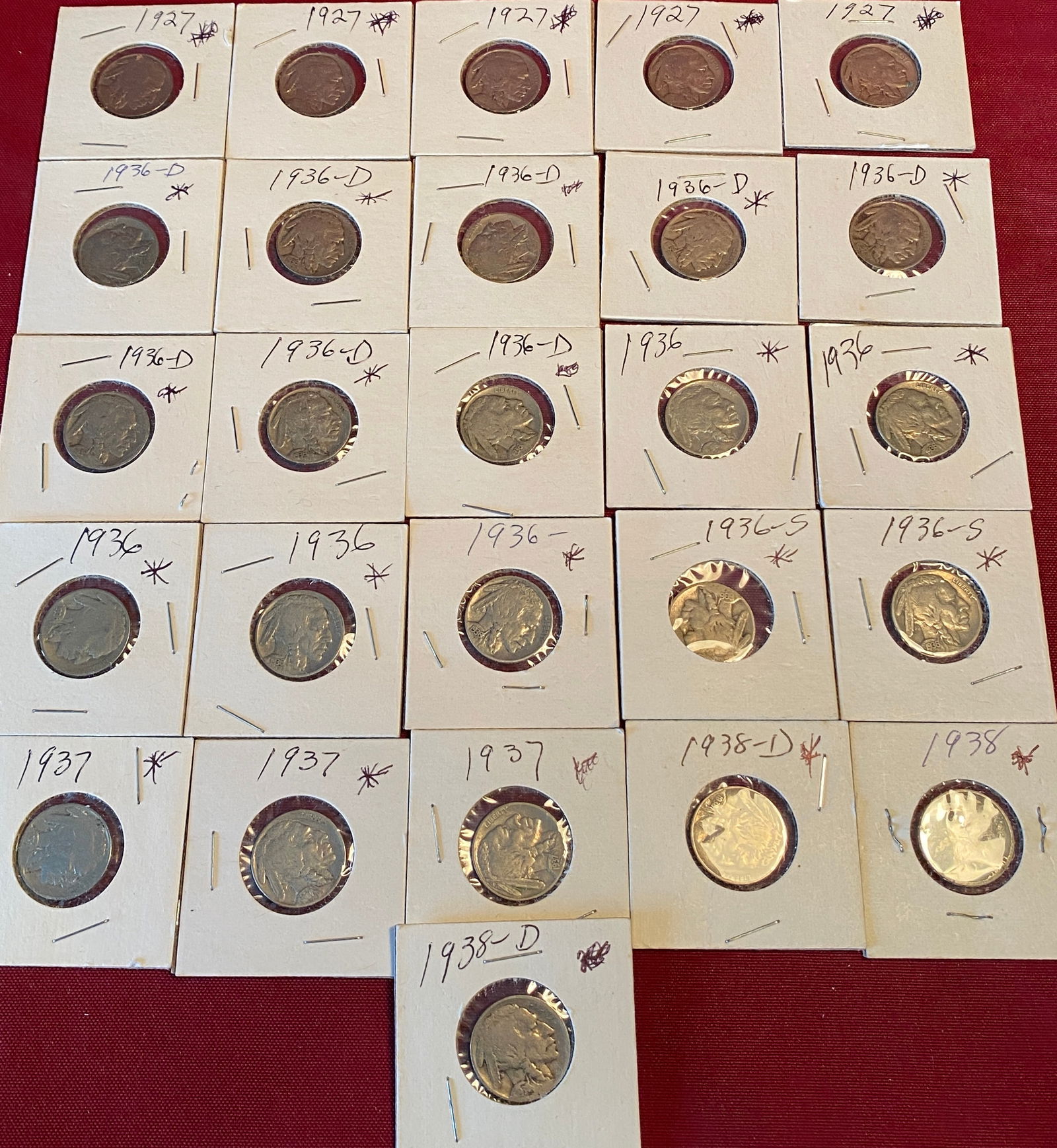 Twenty-Six Various Year and Mint Buffalo Nickels (1 of 7)