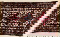 Older Oriental Rug - Large Medallion Design - Worn in Areas - Approx 32.5"56"