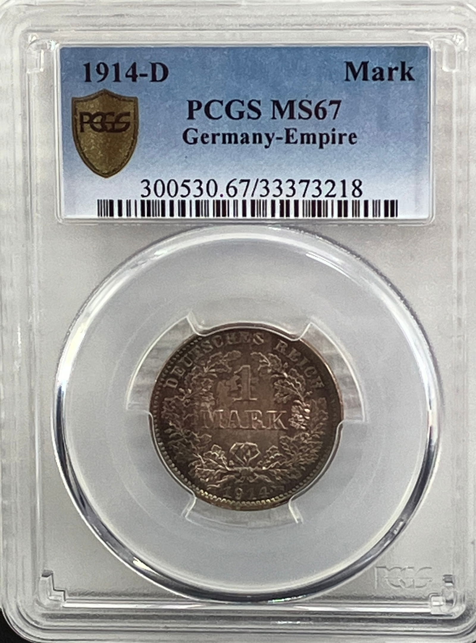 Graded 1914-D German Empire 1 Mark - MS67 by PCGS (1 of 3)