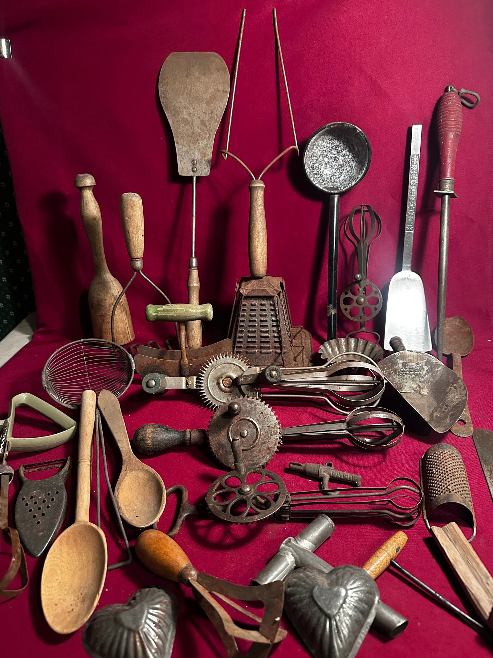 Huge Lot of Older Kitchen Items - Mixers, Graters, Mashers, Ladles, and More: Huge Lot of Older Kitchen Items - Mixers, Graters, Mashers, Ladles, and More