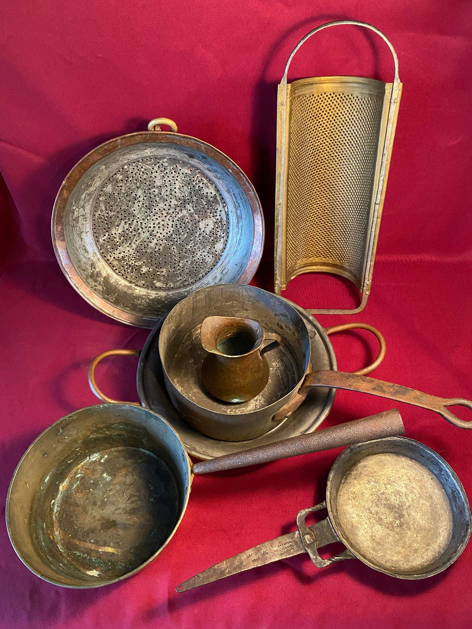Older and Antique Copper, Metal, Brass, Etc. Cookware - Pots, Grater, Etc.: Older and Antique Copper, Metal, Brass, Etc. Cookware - Pots, Grater, Etc.
