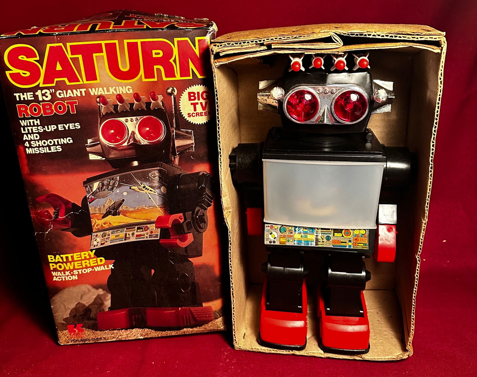 ロボット昭和ヴィンテージ❣️SATURN ROBOT 13\"Glant Rare SATURN ROBOT Giant walking robot toy - TV, light-up