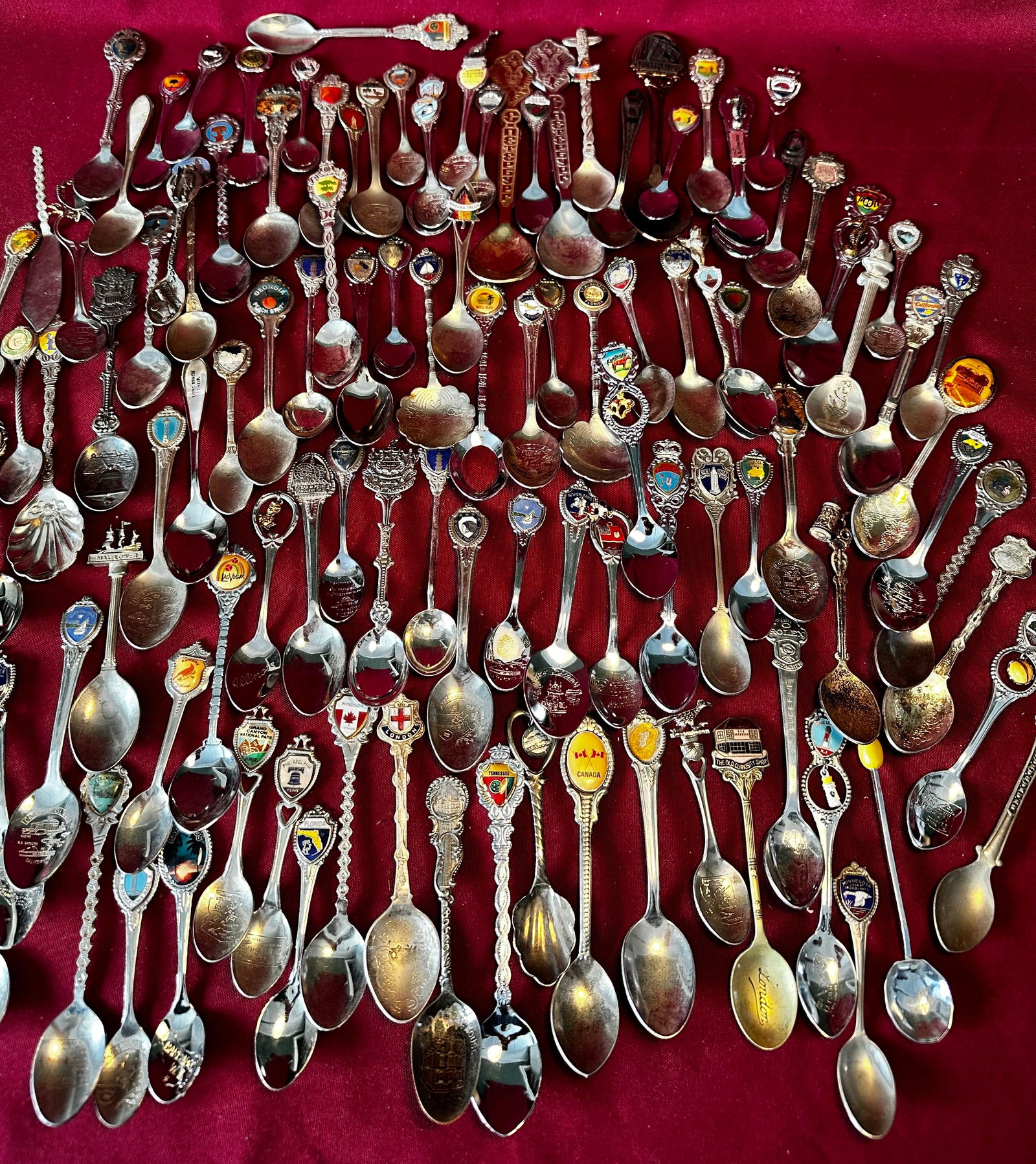 Large Amount of Souvenir Spoons - Various Materials - Silver-Plate, Pewter, Etc. (1 of 3)