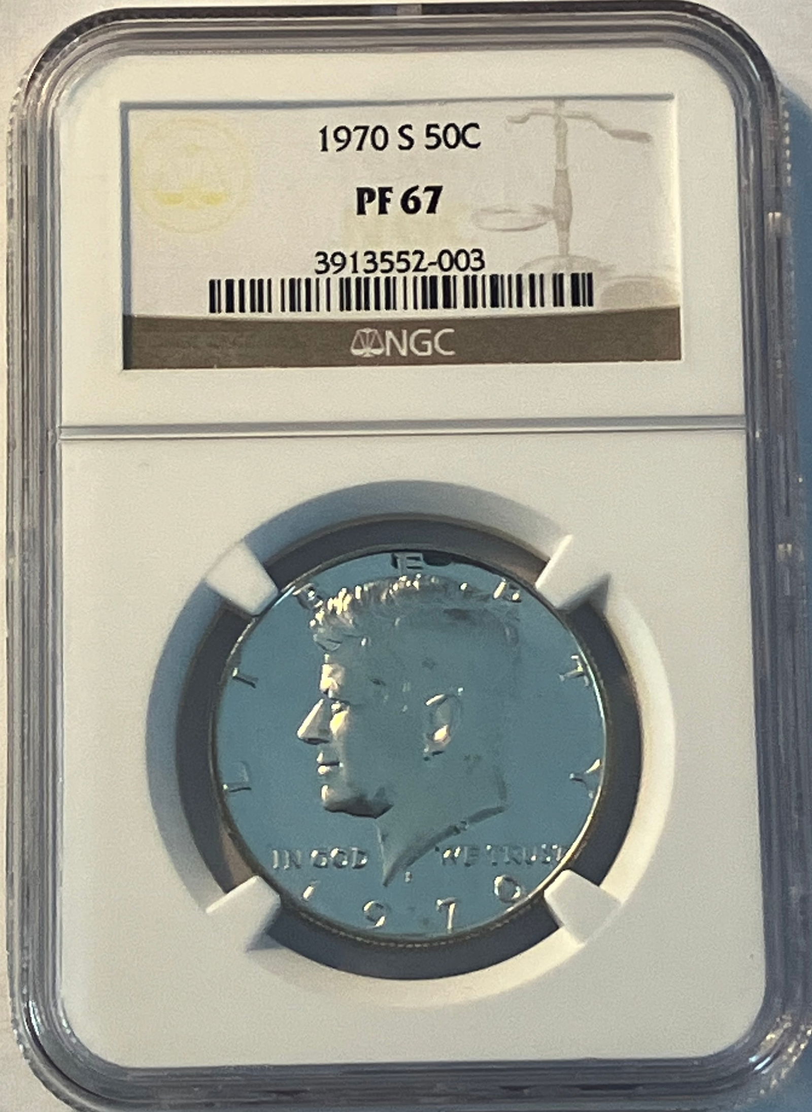 Graded 1970-S Kennedy Half Dollar - PF67 by NGC (1 of 3)