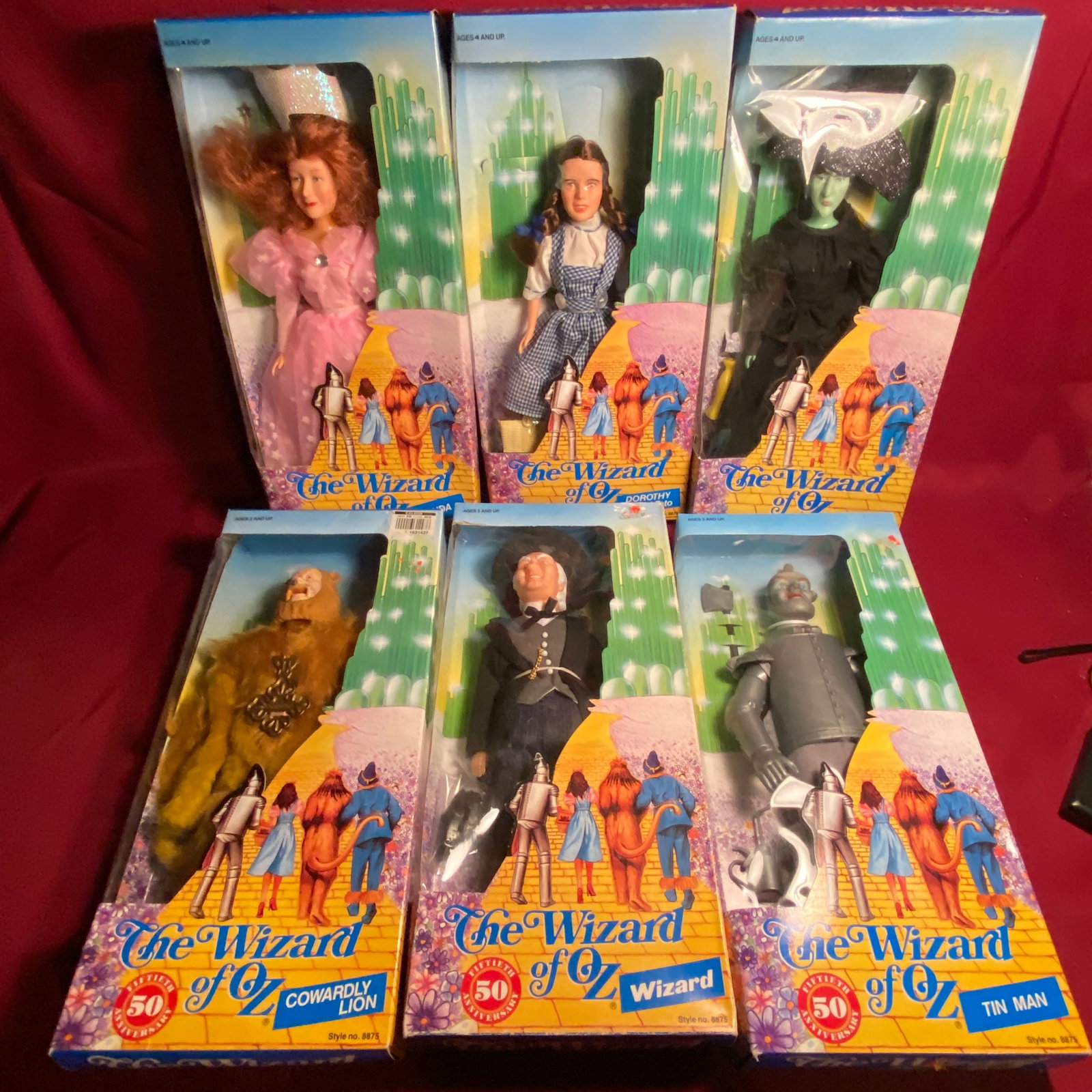 The Wizard of Oz 50th Anniversary Doll Figures - Set of Six - Dorthy, Wizard Glinda, Wicked Witch,: The Wizard of Oz 50th Anniversary Doll Figures - Set of Six - Dorthy, Wizard Glinda, Wicked Witch, Etc.