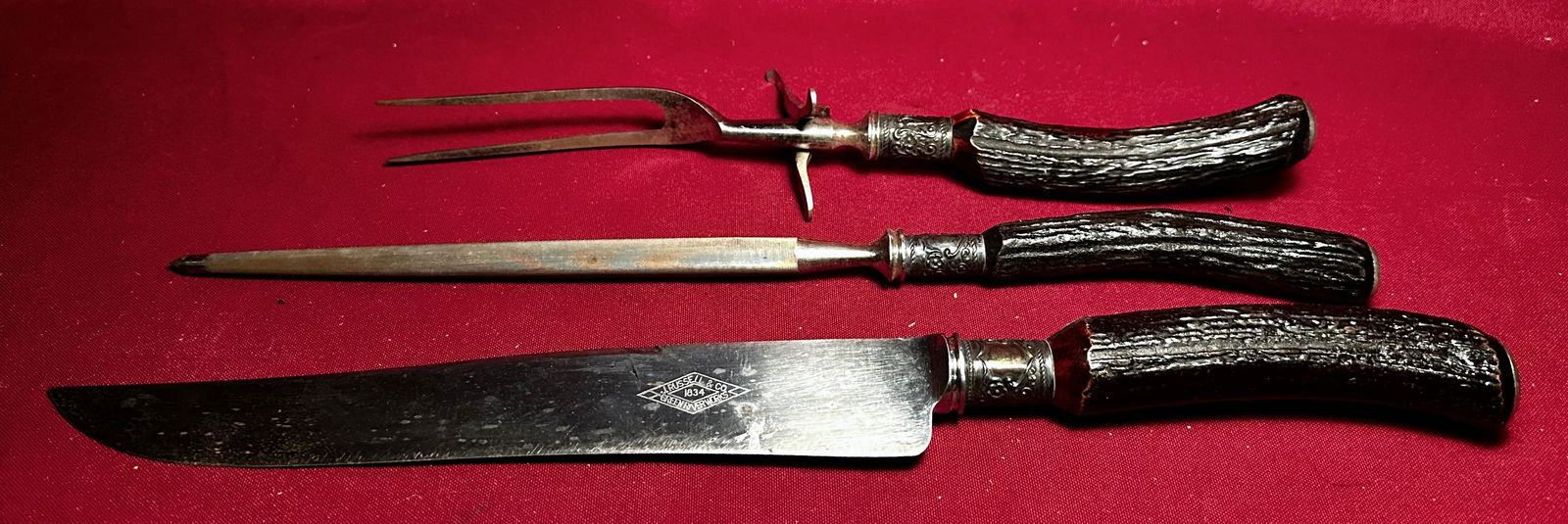 Three Piece Cutlery Set - Knife Marked J Russell Green River Works (1 of 4)