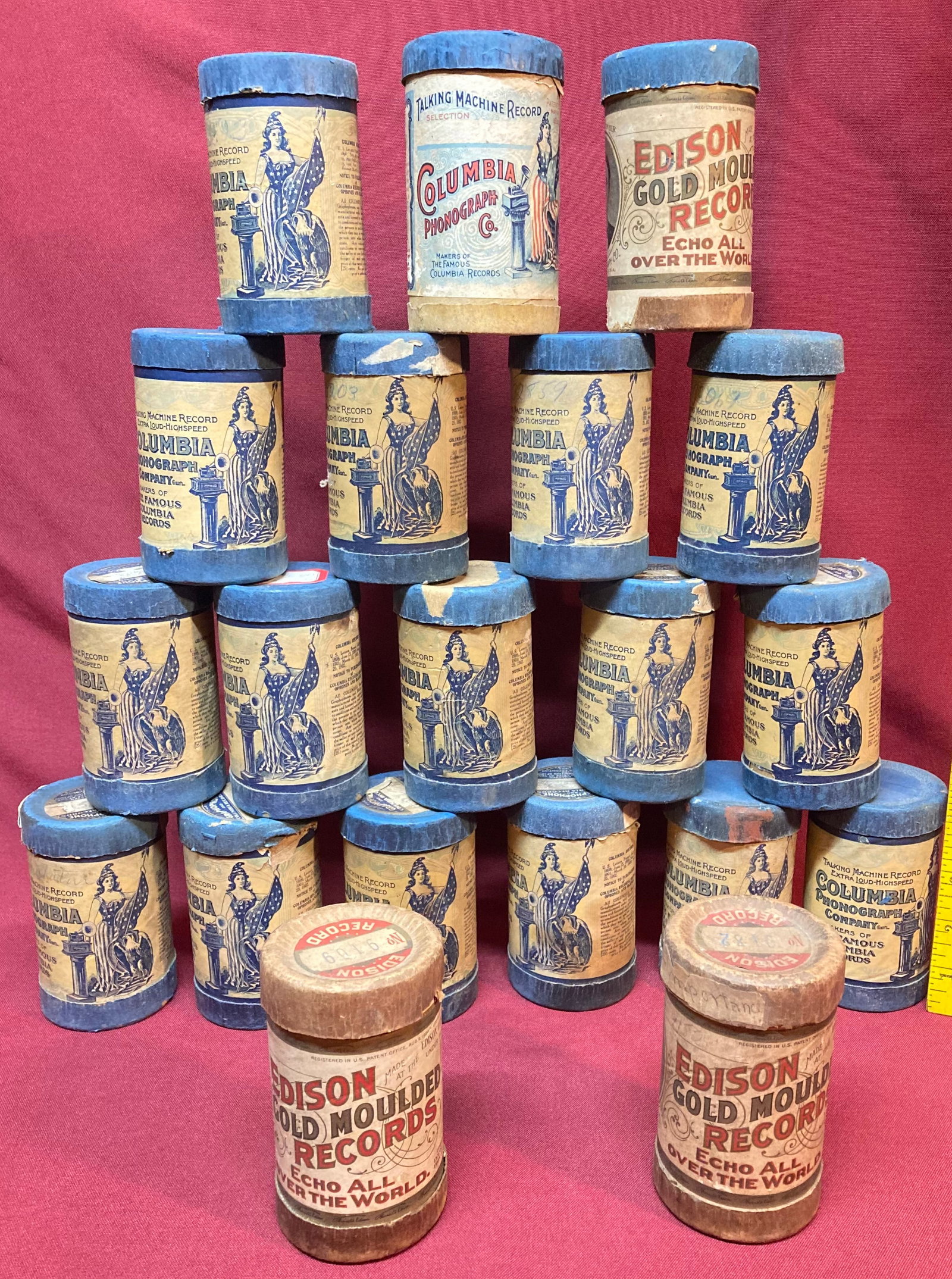 Twenty Antique Edison & Columbia Phonograph Cylinder Rolls (1 of 6)