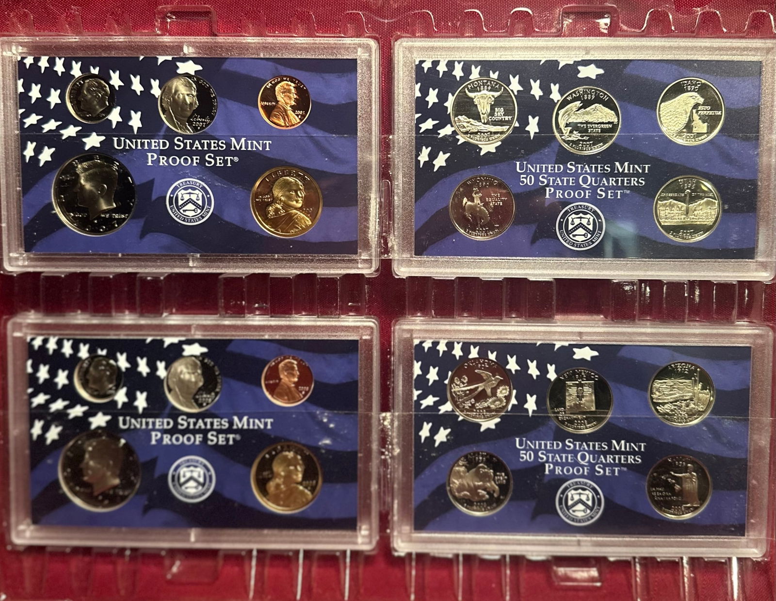 Two U.S. Mint Proof Sets- 2007 & 2008 - In Page Sleeves (No Boxes) (1 of 6)