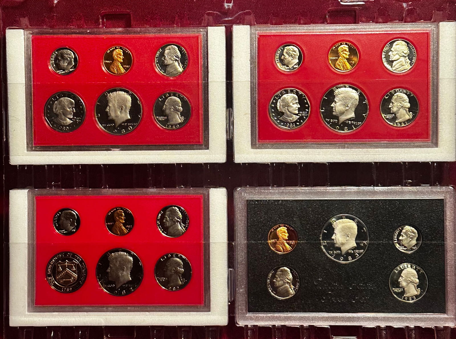 Four U.S. Mint Proof Sets - 1980-1983 - In Page Sleeves (No Boxes) (1 of 6)