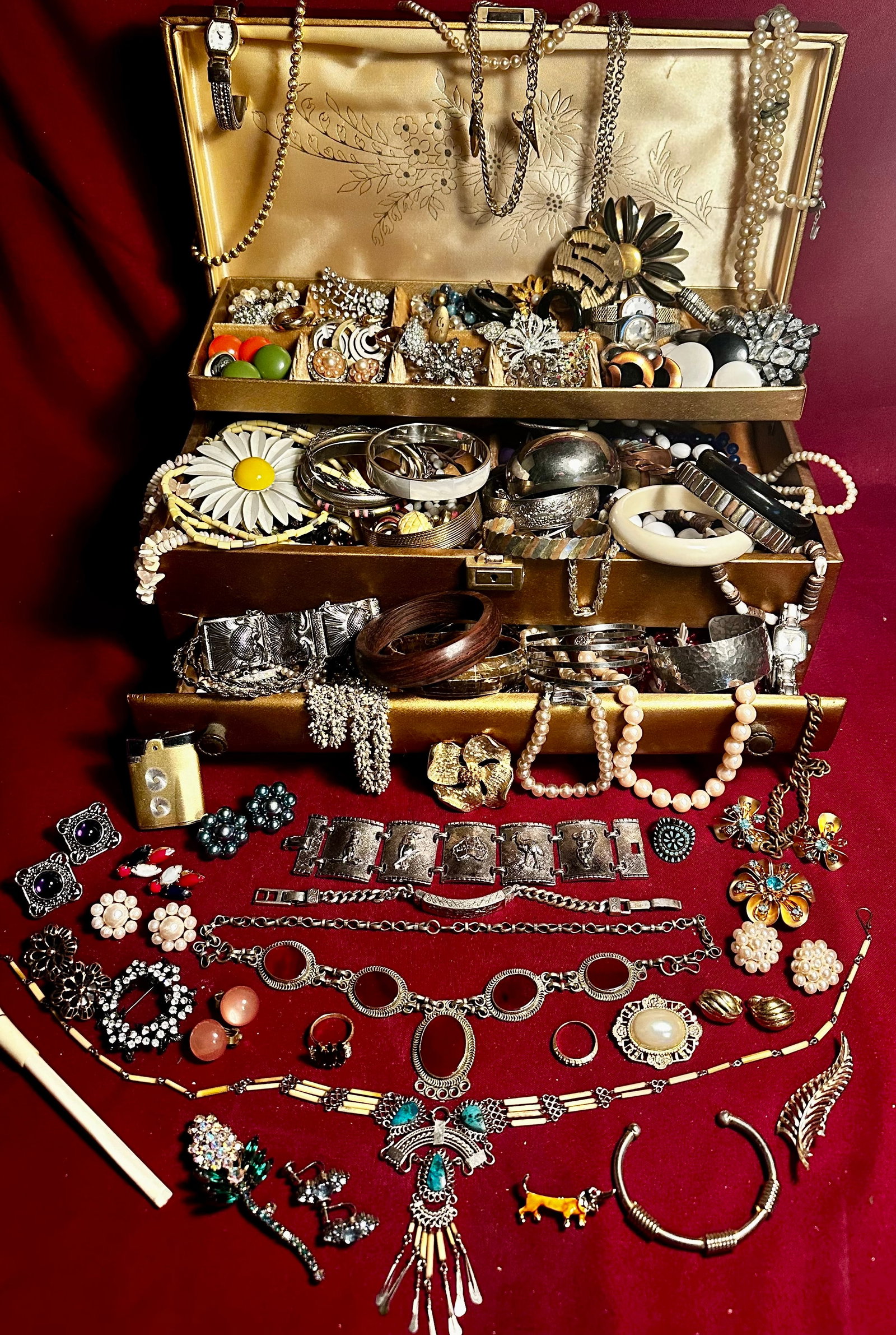 Jewelry Box Full of Older, Vintage, and Costume Jewelry: Jewelry Box Full of Older, Vintage, and Costume Jewelry