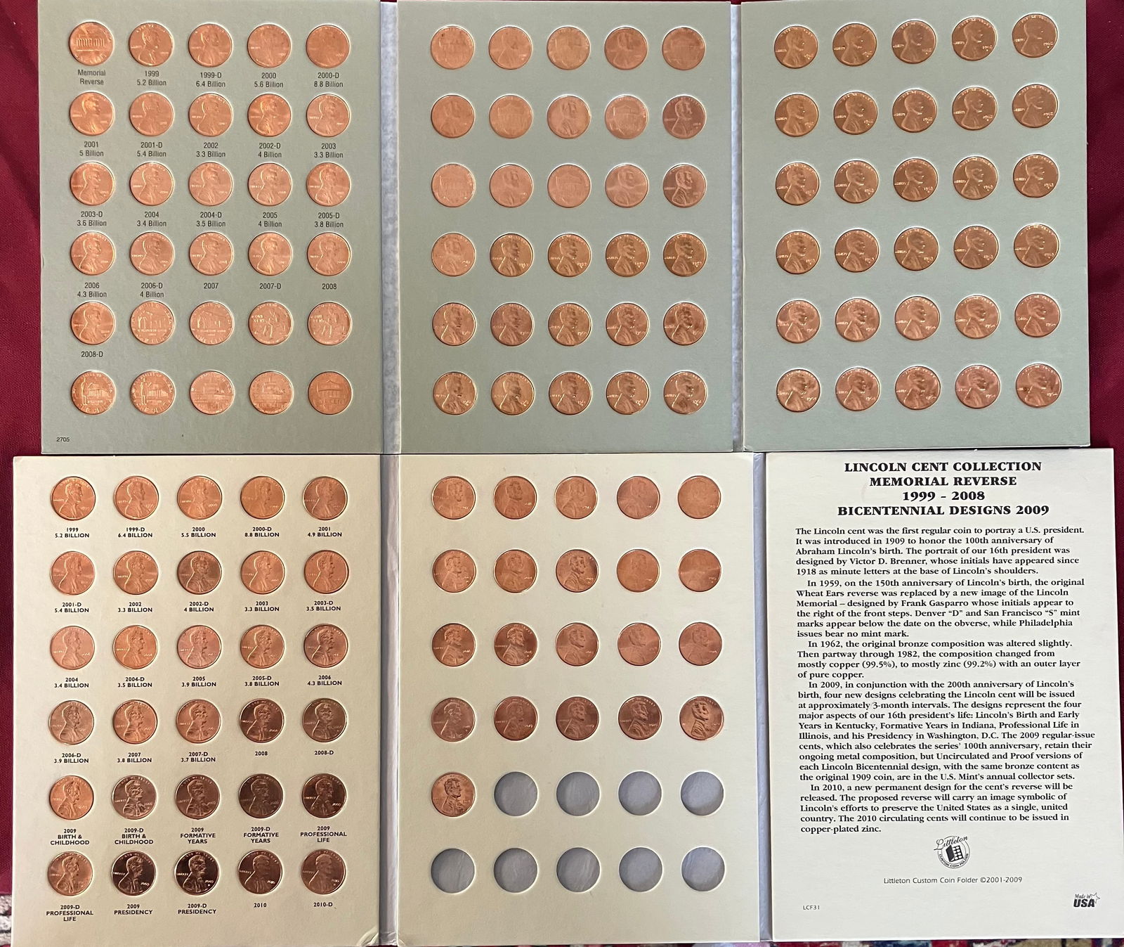 Two Lincoln Memorial Cent Folios - 1999-2008 - 141 Total (1 of 6)