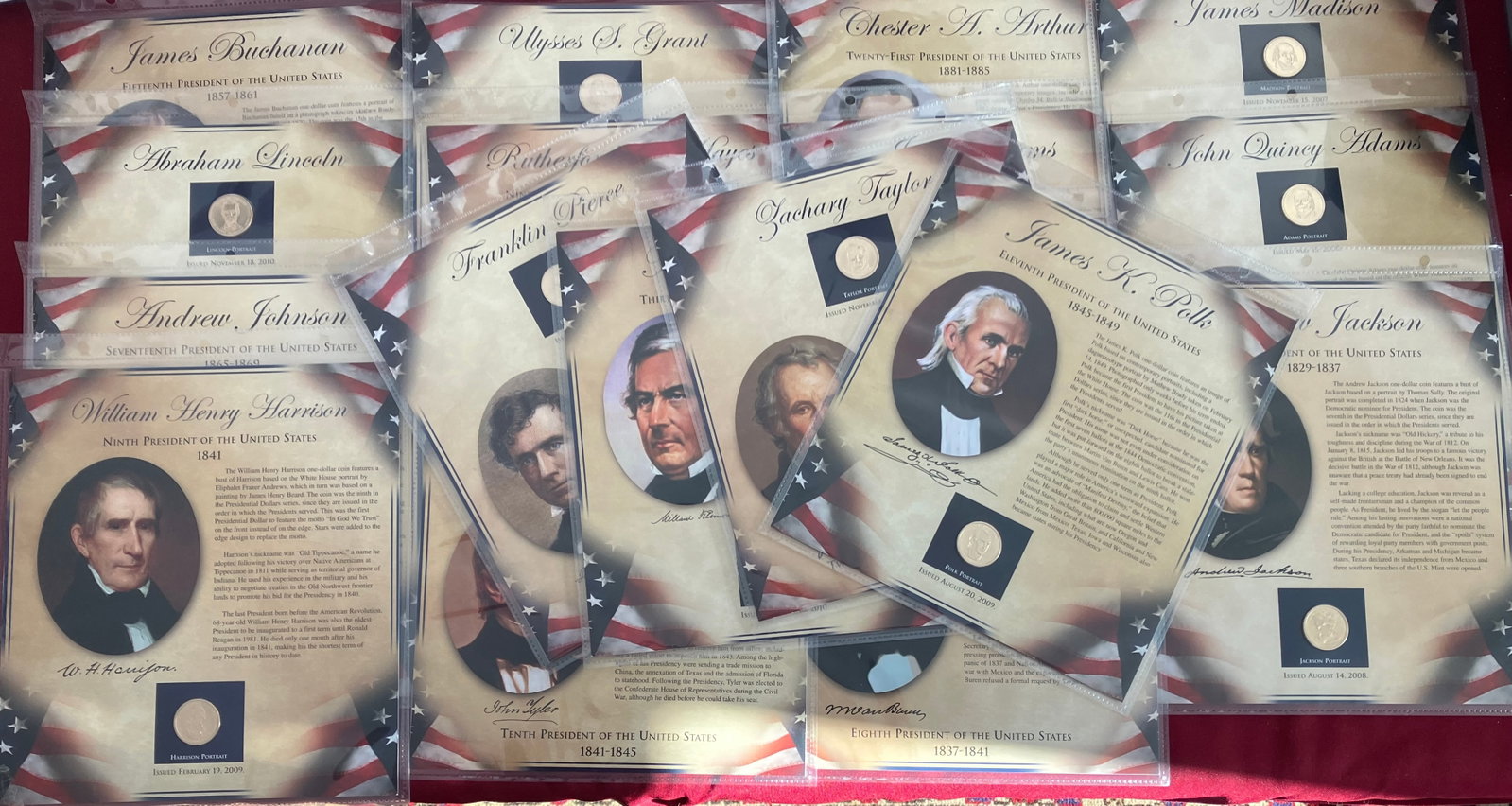 Nineteen Presidential Dollar & Stamp Cards/Pages: Nineteen Presidential Dollar & Stamp Cards/Pages