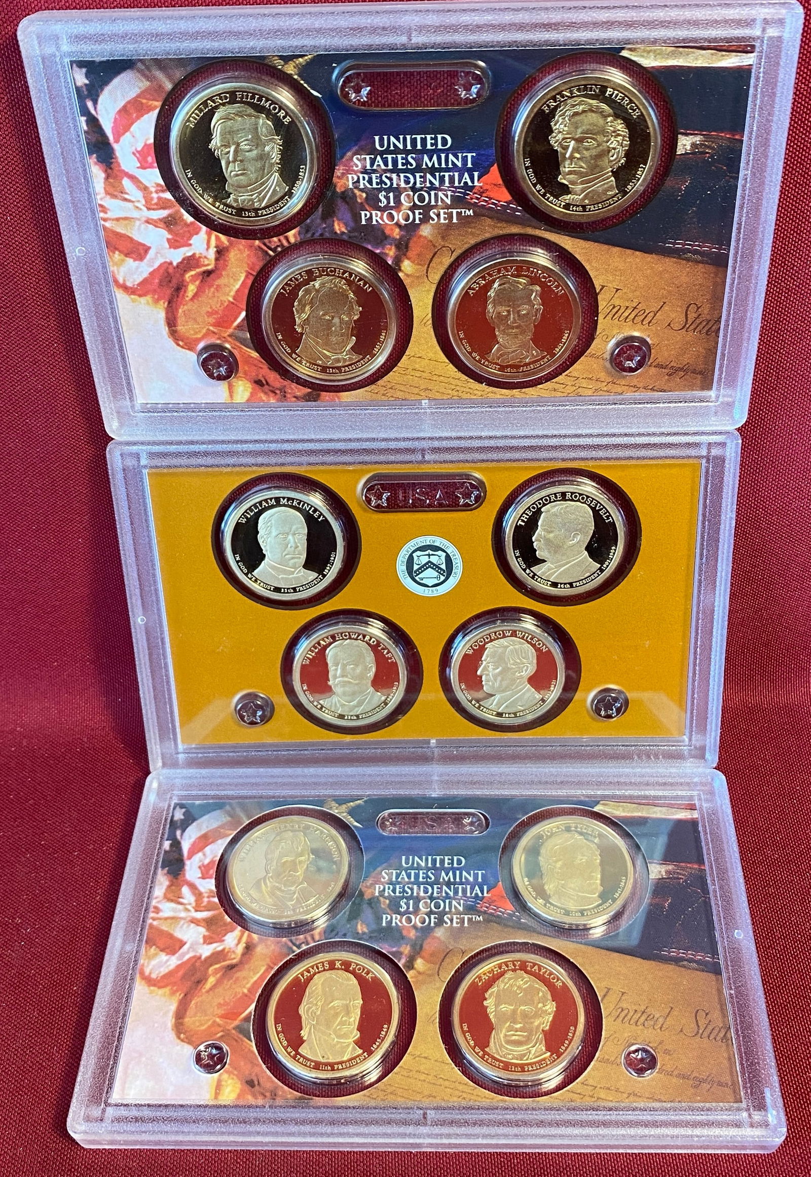 Three U.S. Mint Presidential Dollar Proof Sets - 2009, 2010, 2013 - No Boxes (1 of 5)
