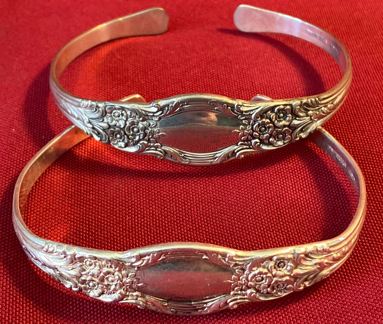 Two Lunt Sterling Cuff Bracelets - No Monograms - Approx 43.85 Grams: Two Lunt Sterling Cuff Bracelets - No Monograms - Approx 43.85 Grams