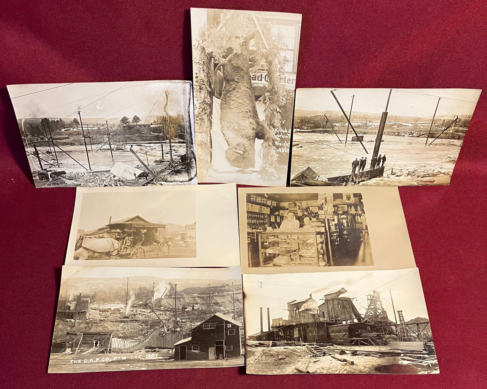 Real Photo Postcards (RPPC) - Buffalo Hunt, C.R.P. Co. Dam, General Store, Etc.: Real Photo Postcards (RPPC) - Buffalo Hunt, C.R.P. Co. Dam, General Store, Etc.