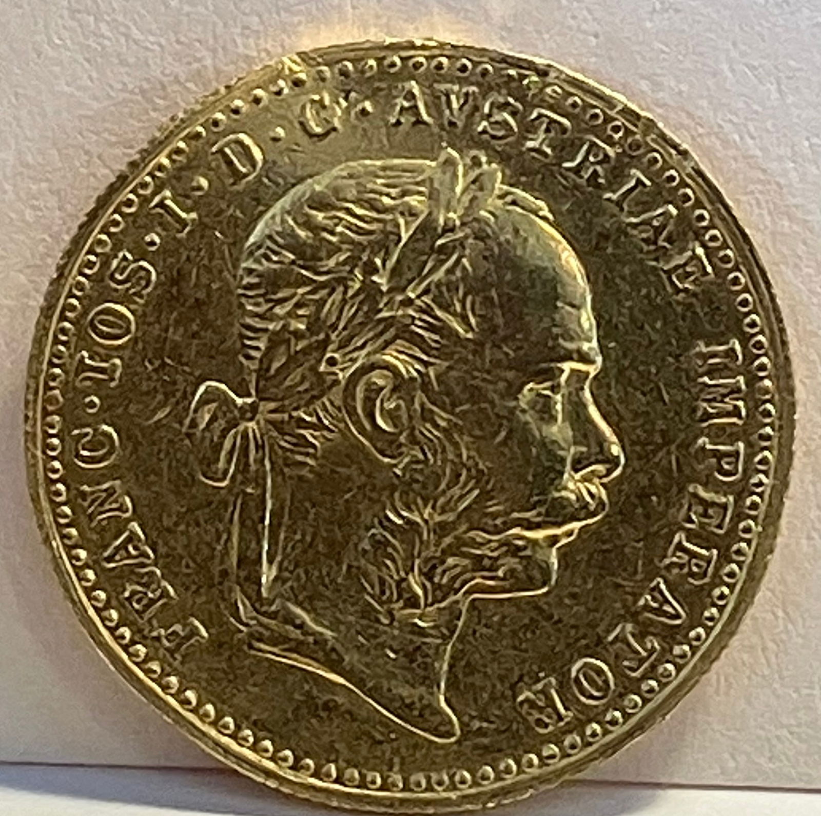 1915 Austrian Gold 1 Ducat - Damage to Rim (1 of 4)