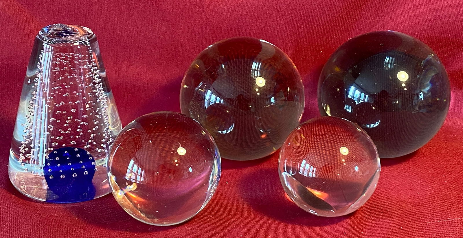 Glass Paperweights and Glass Balls - One Appears to be Signed: Glass Paperweights and Glass Balls - One Appears to be Signed