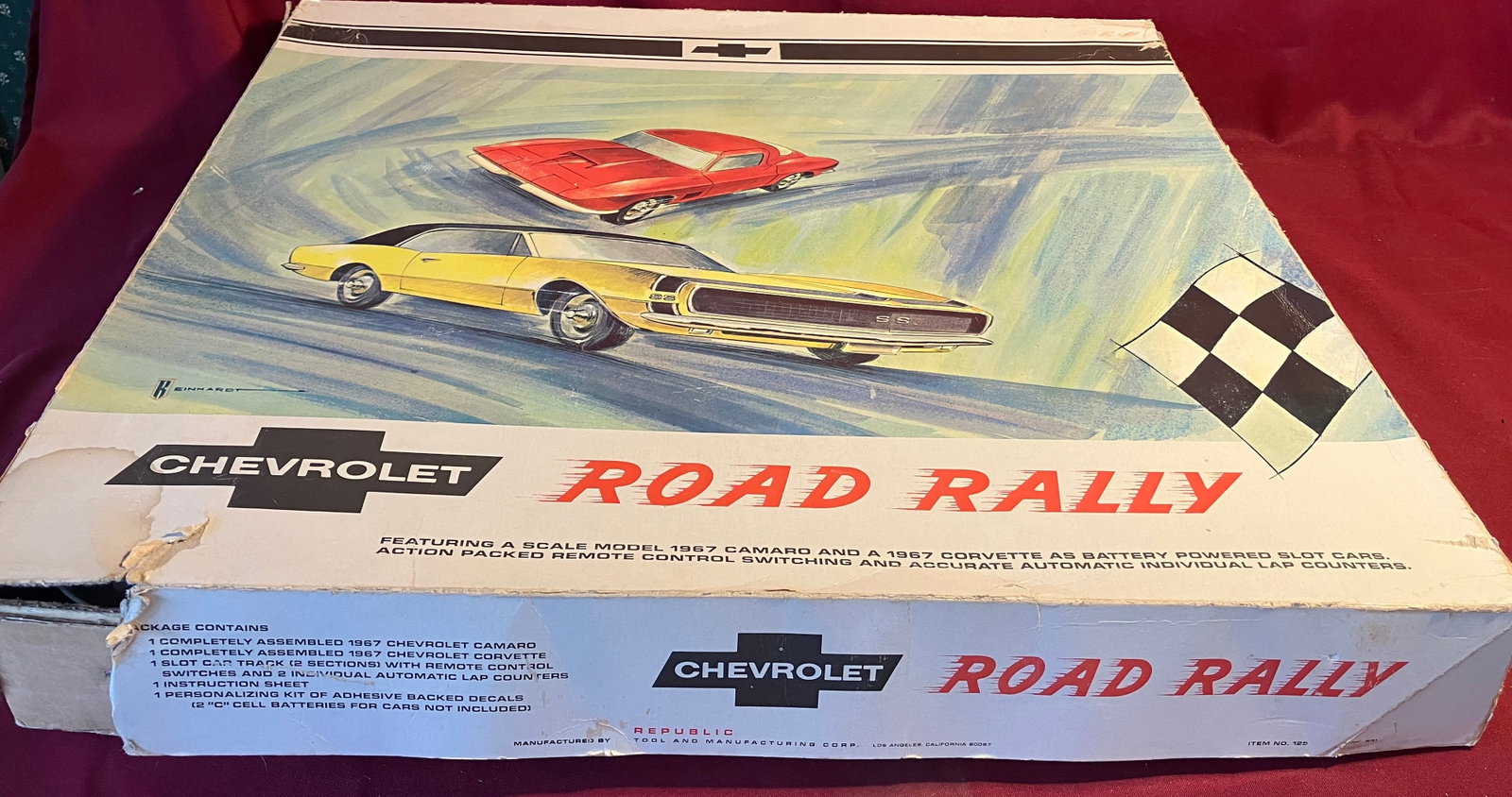 Chevrolet Road Rally Slot Car Set - Approx 19"x20": Chevrolet Road Rally Slot Car Set - Approx 19"x20"