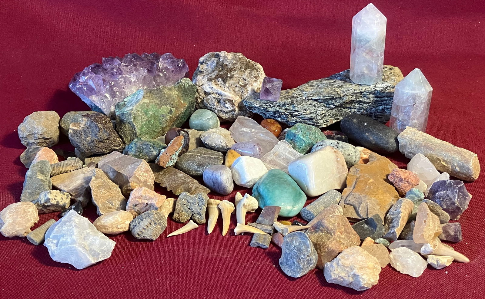 Rocks and Minerals - Amethyst, Fluorite Points, Geode, Etc. (1 of 5)