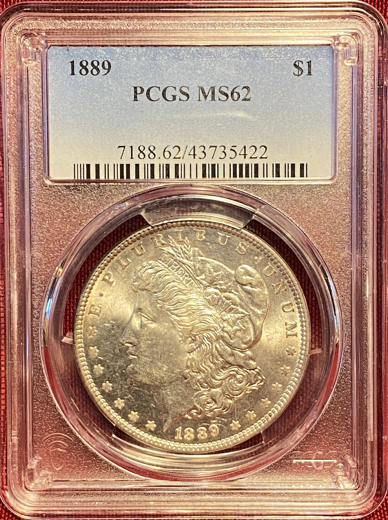 Graded 1889 Morgan Silver Dollar - MS62 by PCGS (1 of 3)