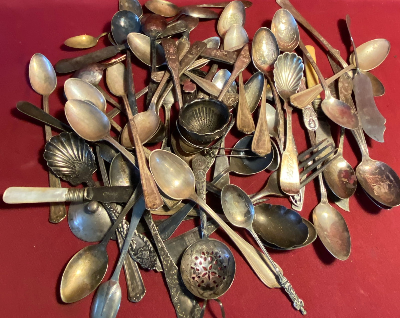 Large Amount of Mostly Silver-Plate Flatware: Large Amount of Mostly Silver-Plate Flatware