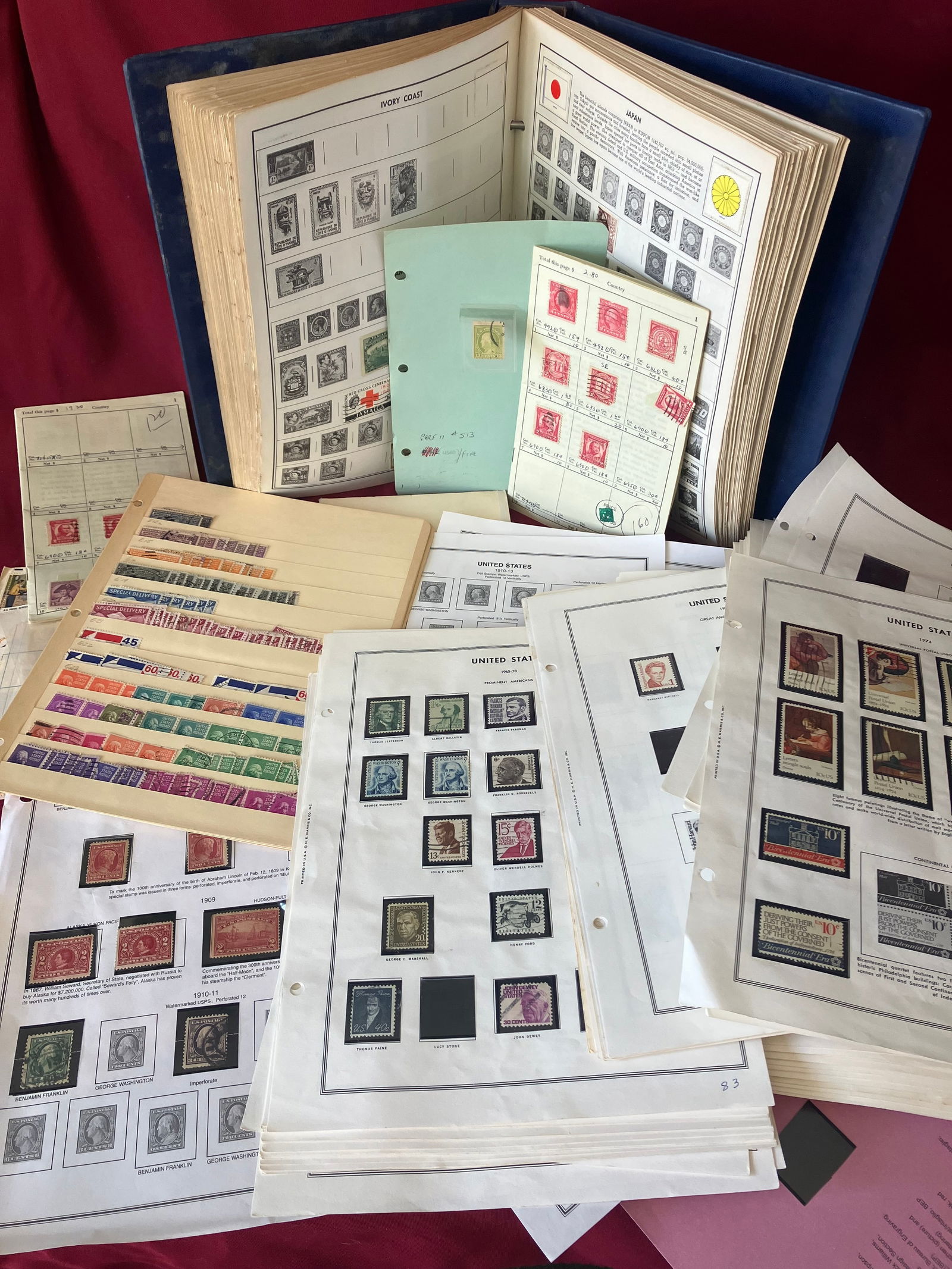 Large Lot of Assorted Stamps - Mostly USA - Pages, Blocks, Antique, Album, Etc. (1 of 5)