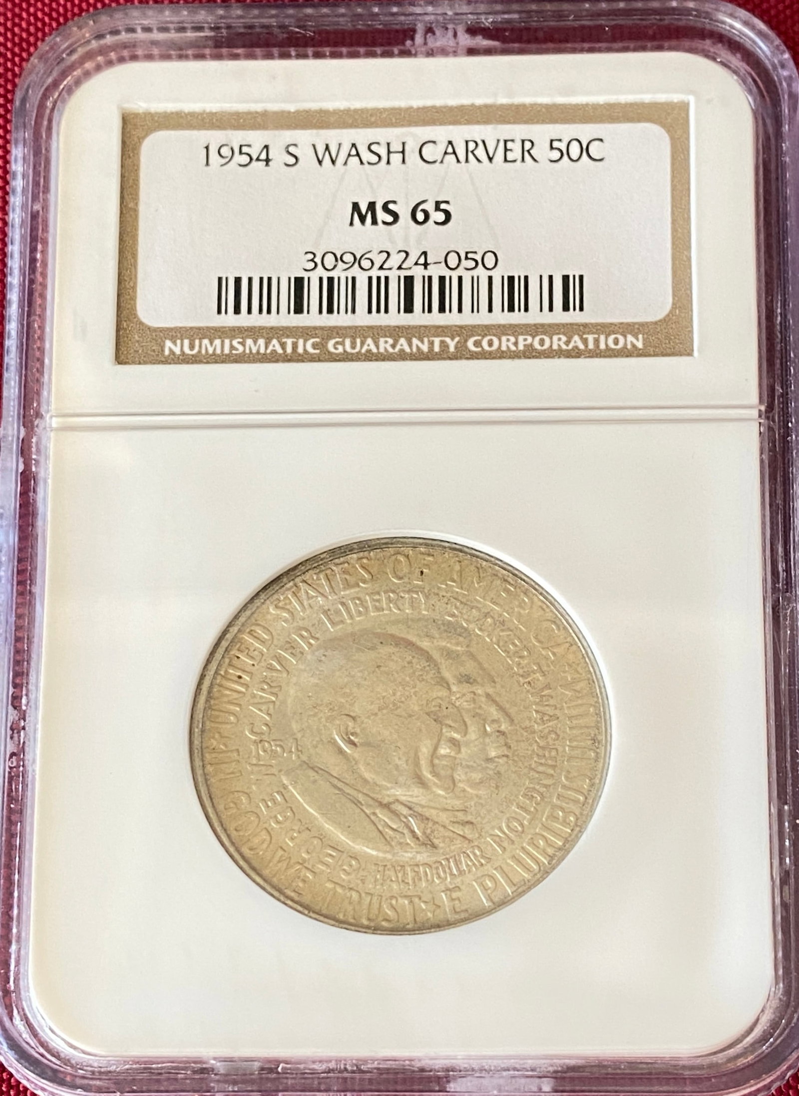 Graded 1954-S Washington Carver Silver Half Dollar - MS65 by NGC (1 of 3)