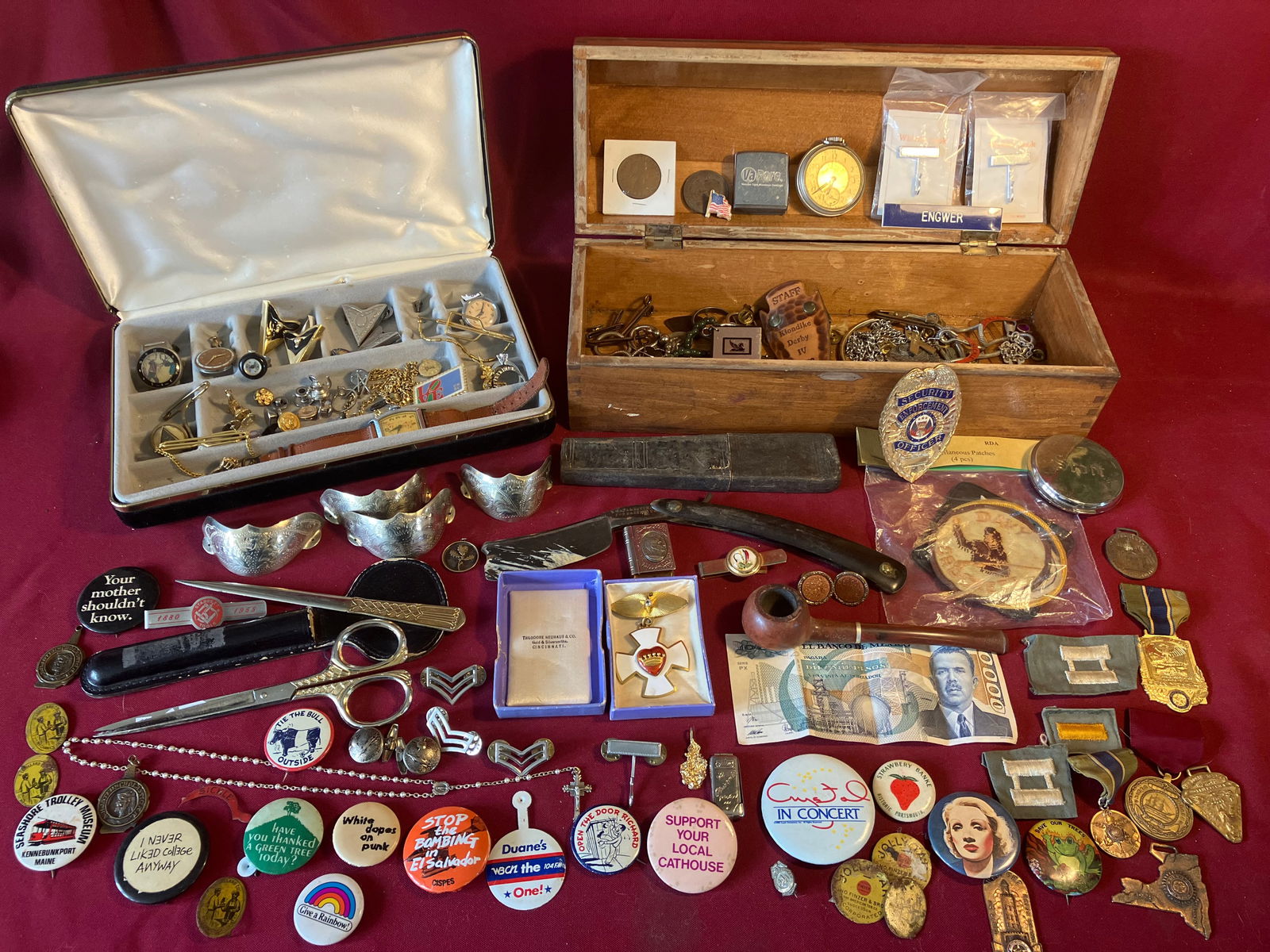 Great Lot of Smalls, Medals, Men's Vanity Items, Pinbacks/Buttons, Etc. - Wade & Butcher Straight (1 of 8)