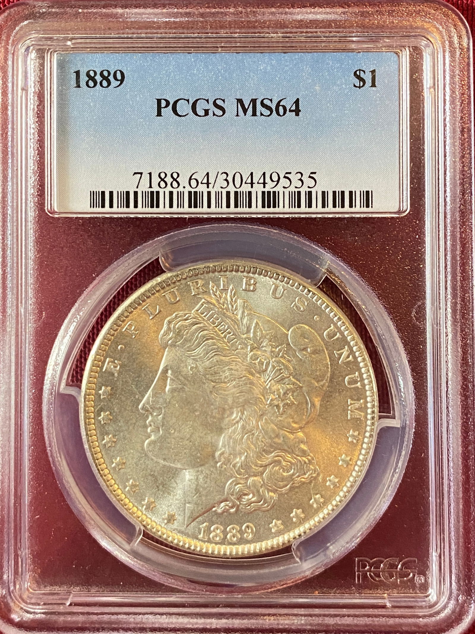 Graded 1889 Morgan Silver Dollar - MS64 by PCGS (1 of 3)