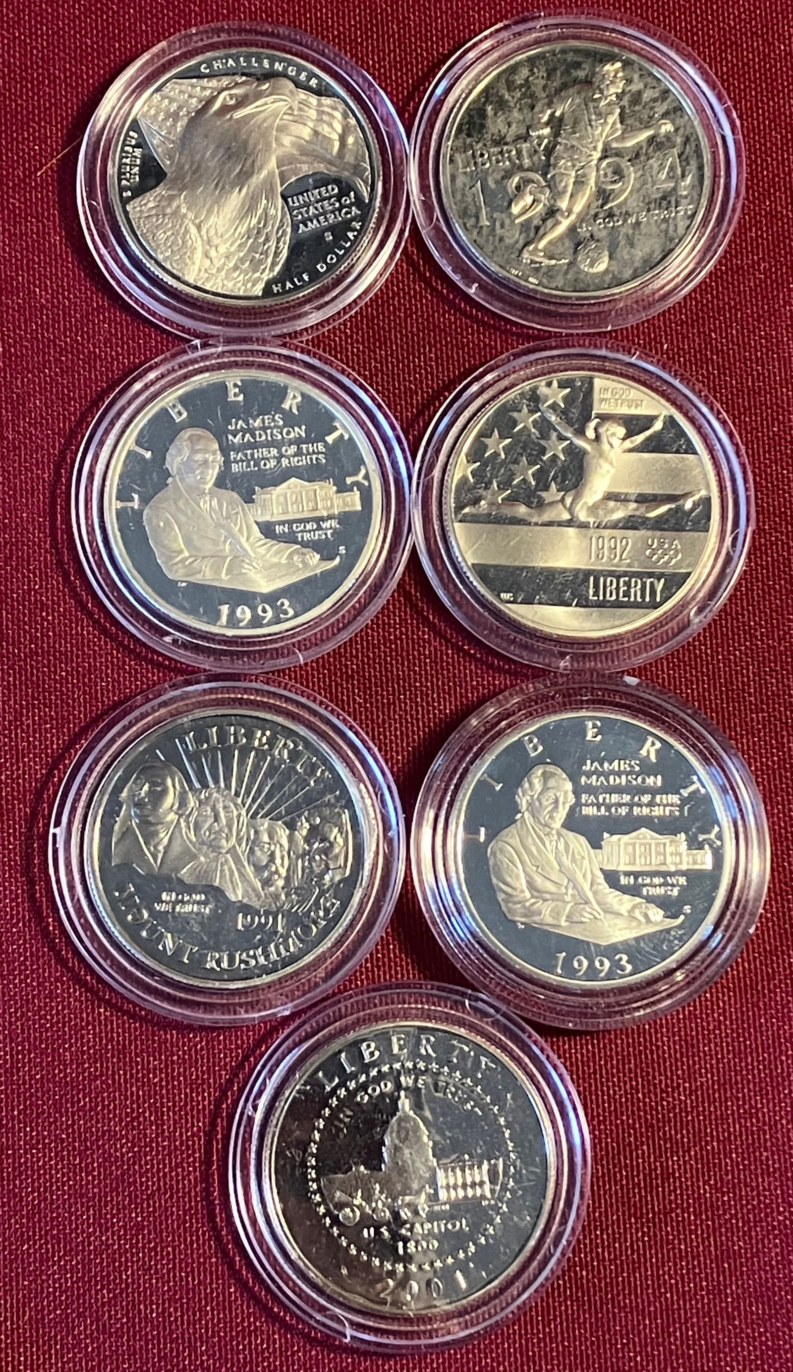 Seven Commemorative Half Dollars - Various Years (1 of 5)
