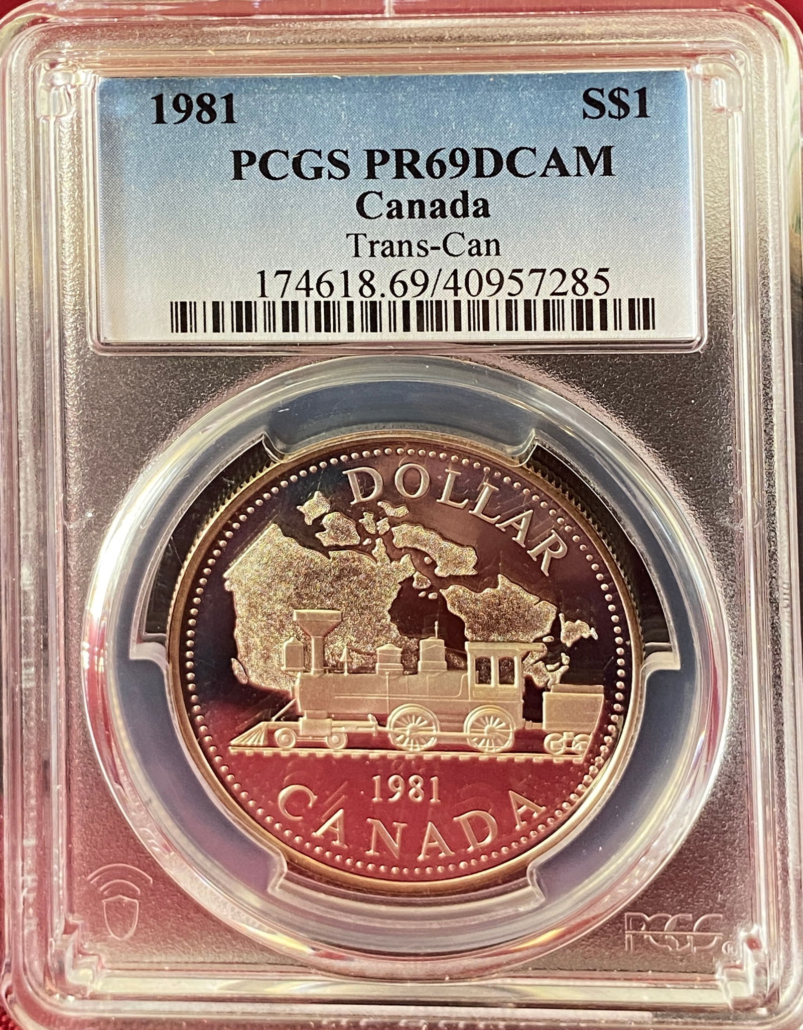 Graded 1981 Canada Trans-Can Silver Dollar - PR69DCAM by PCGS (1 of 3)