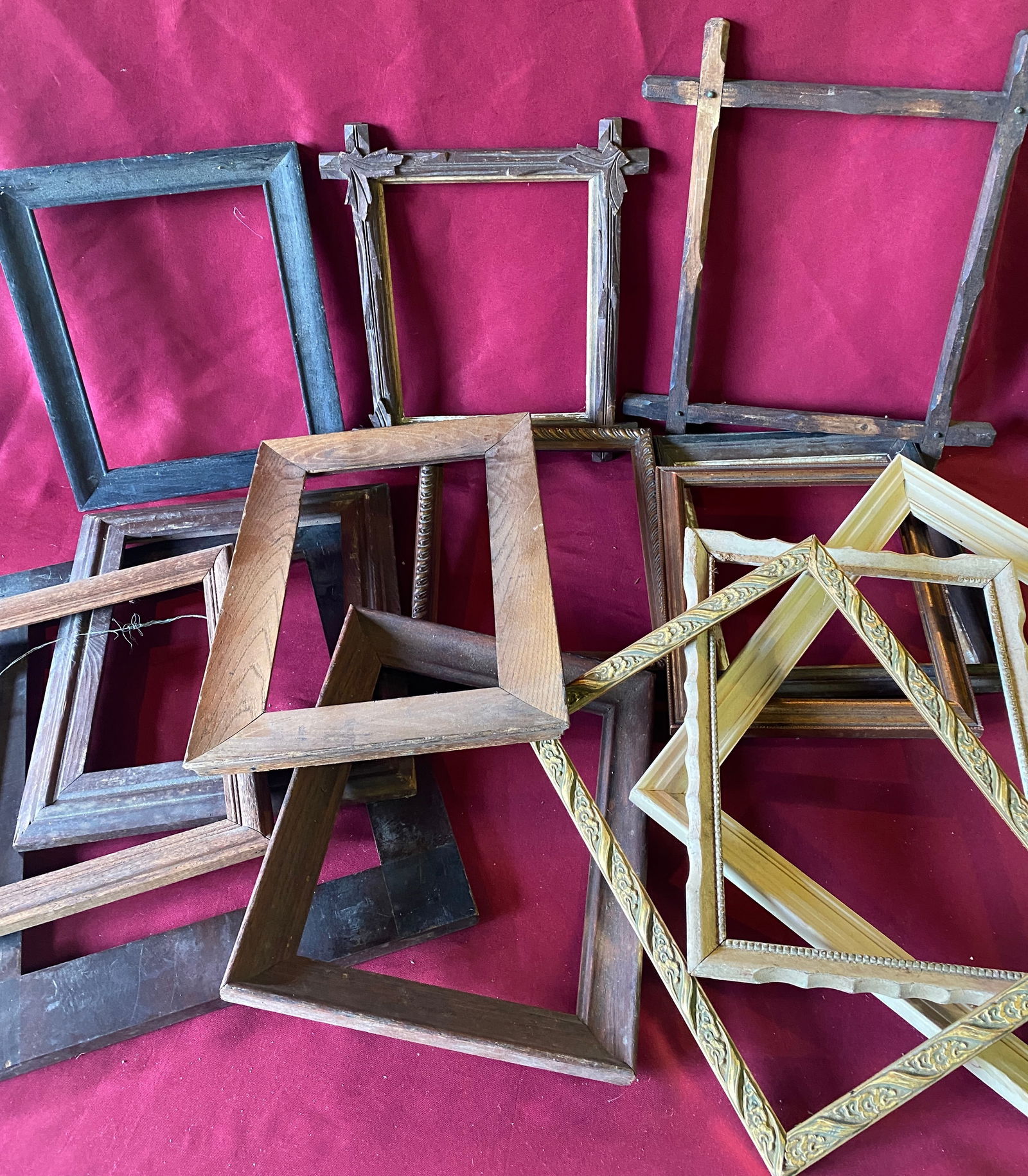 Several Old Wooden Picture Frames - Various Types and Sizes: Several Old Wooden Picture Frames - Various Types and Sizes