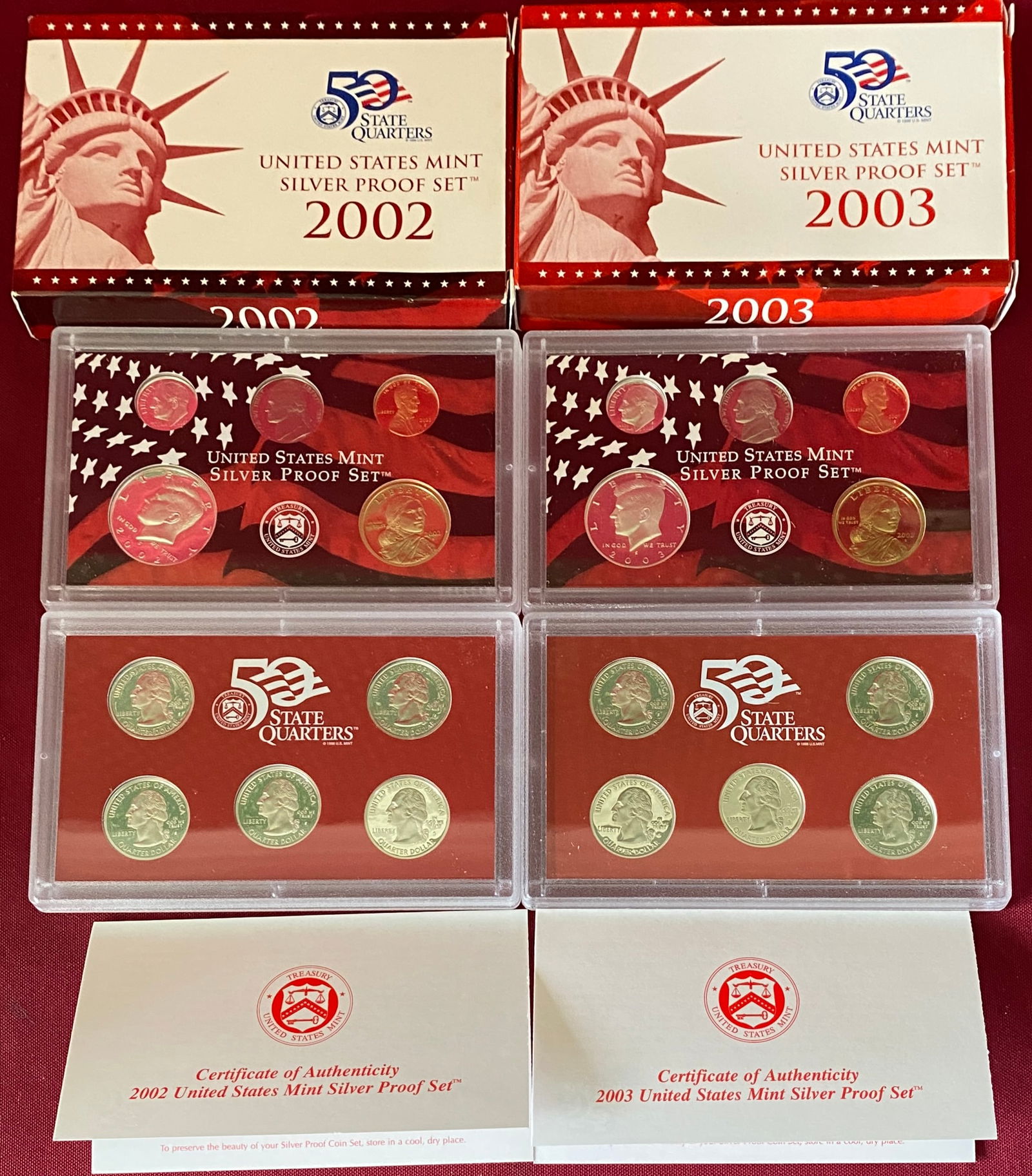 Two U.S. Mint Silver Proof Sets - 2002 & 2003 (1 of 3)