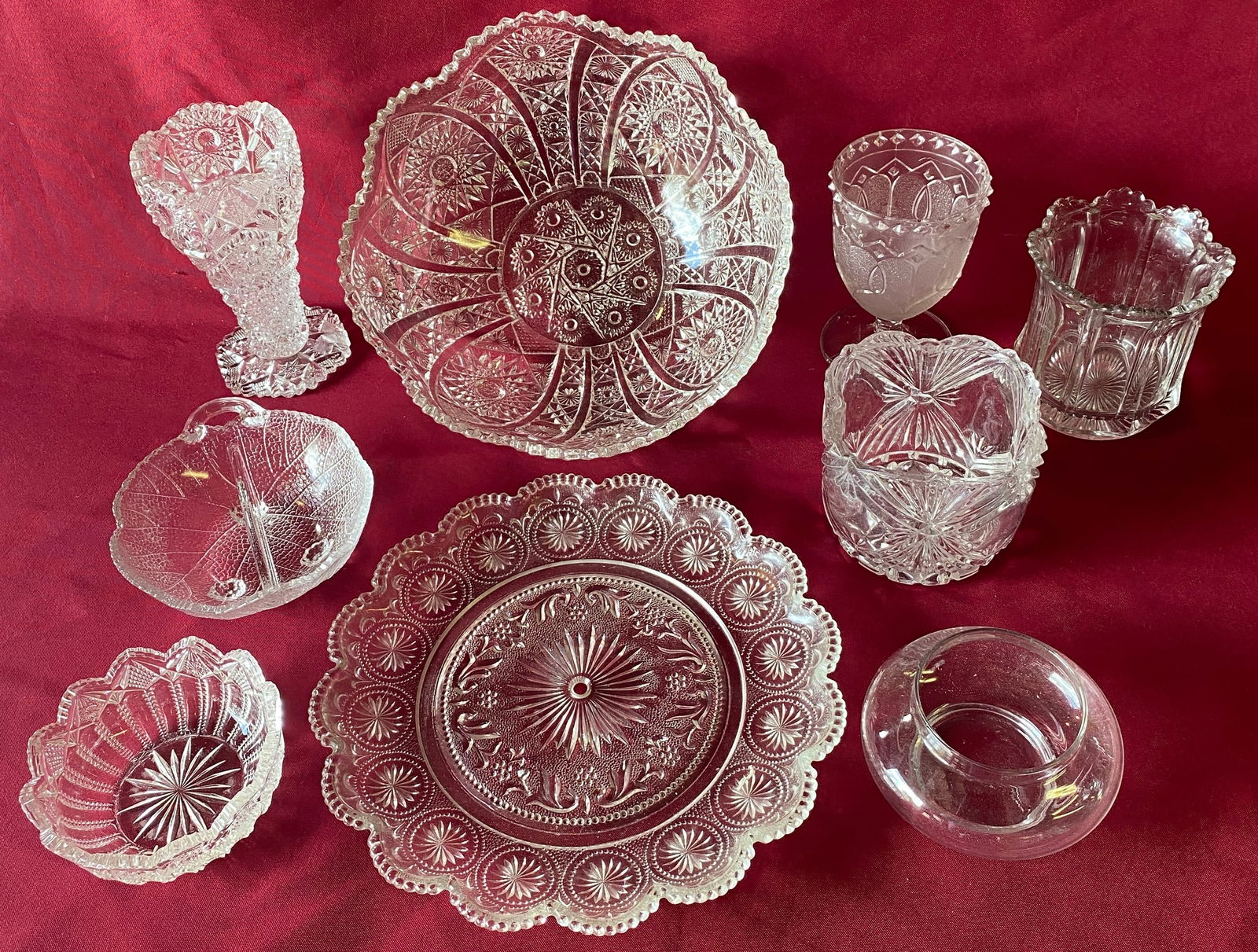Various Clear Glass - Pressed, Serveware, Etc.: Various Clear Glass - Pressed, Serveware, Etc.