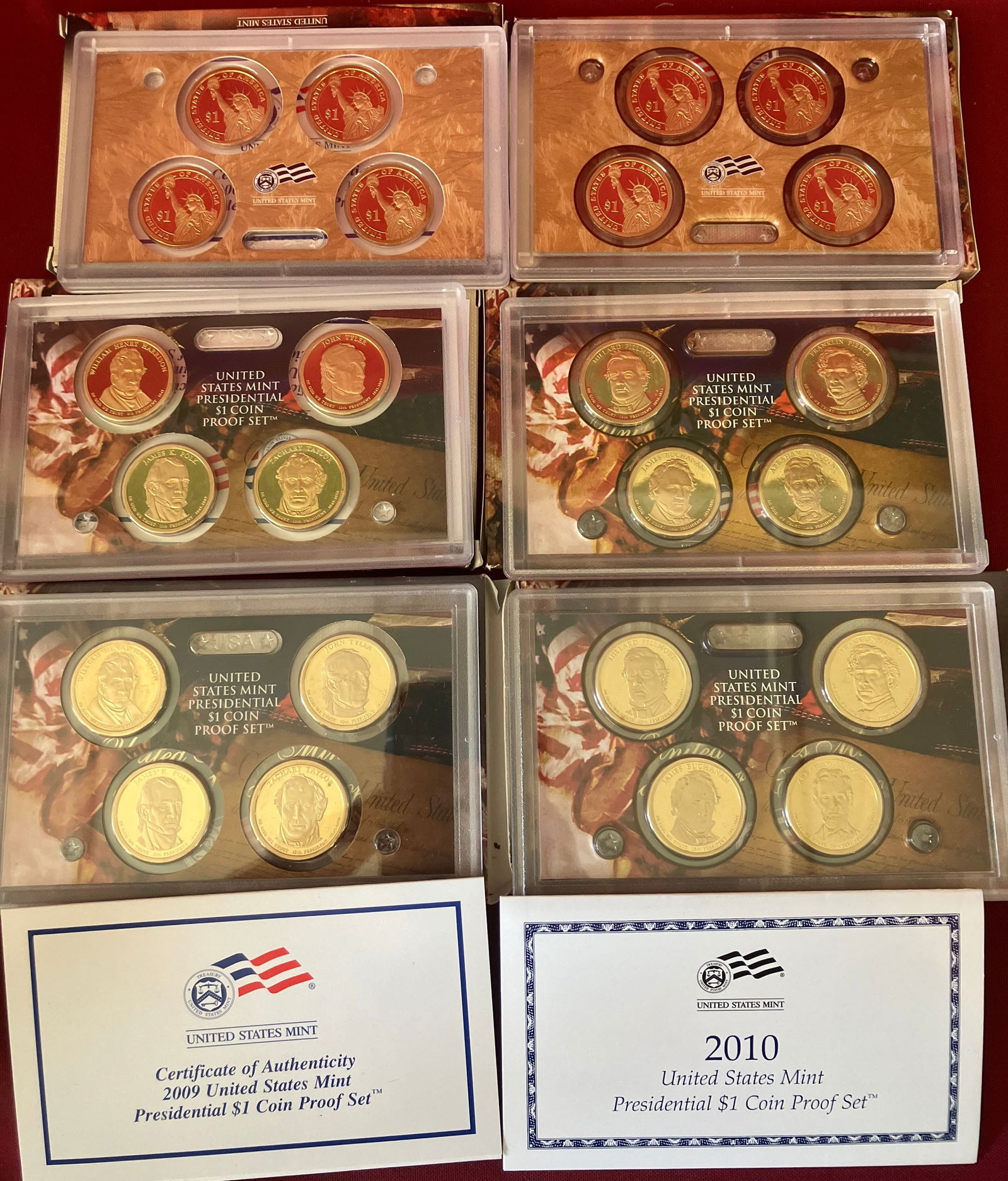 Six U.S. Mint Presidential Dollar Coin Sets - (3) 2009 & (3) 2010 (1 of 4)