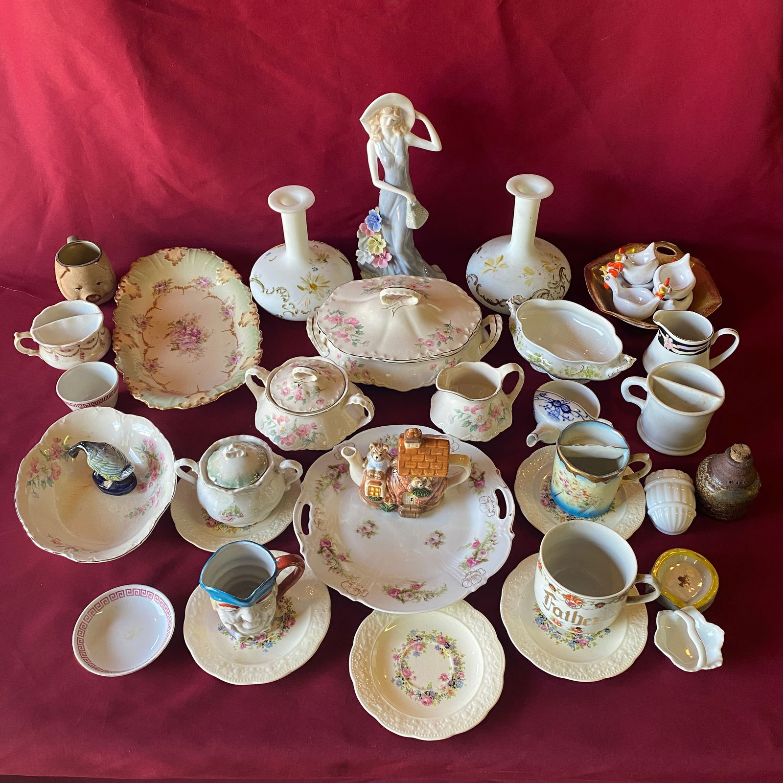 Large Lot of China and Similar Items - Shaving Mugs, Serveware, Etc.: Large Lot of China and Similar Items - Shaving Mugs, Serveware, Etc.