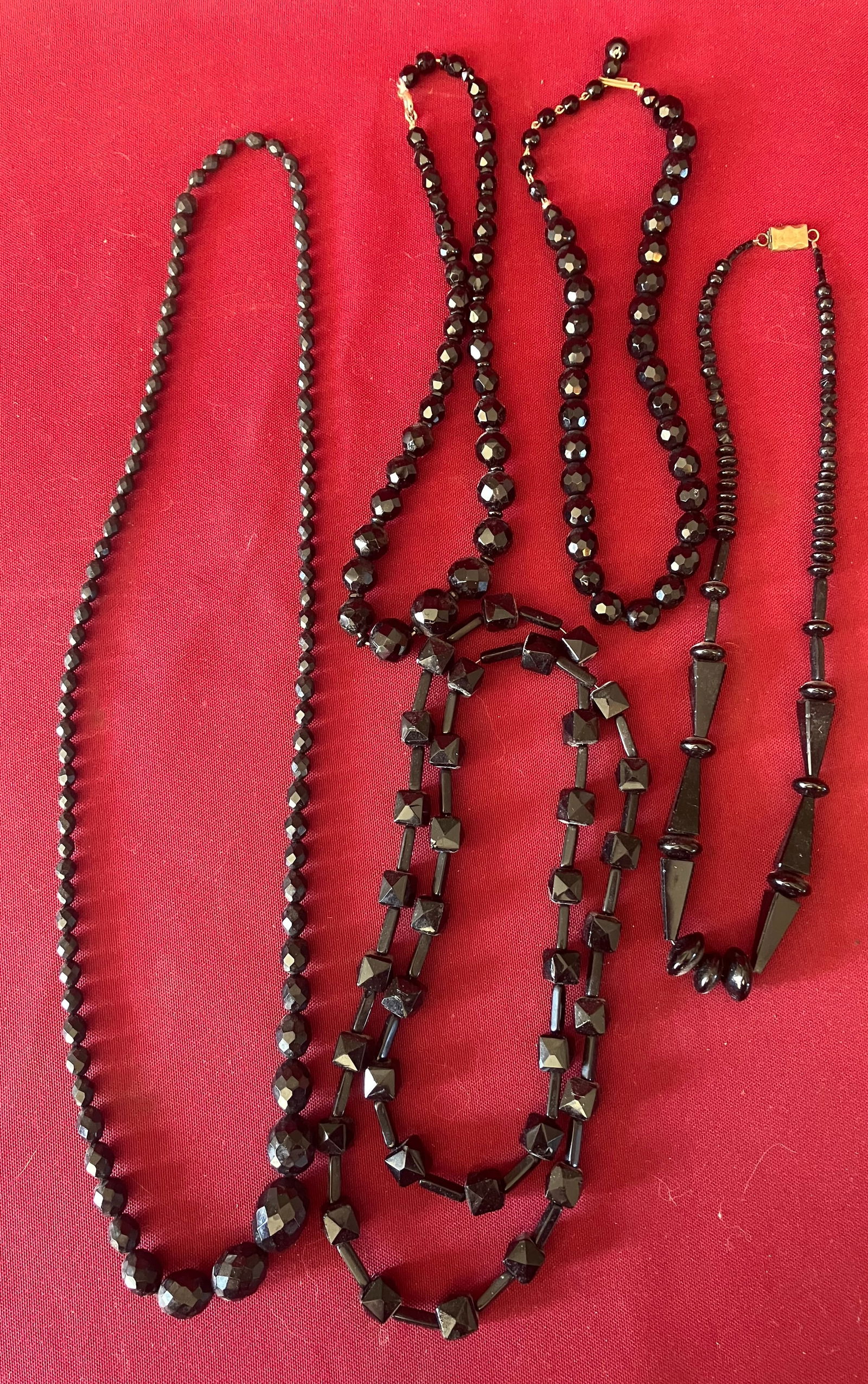Assorted Black Necklaces - Glass & Other Materials: Assorted Black Necklaces - Glass & Other Materials