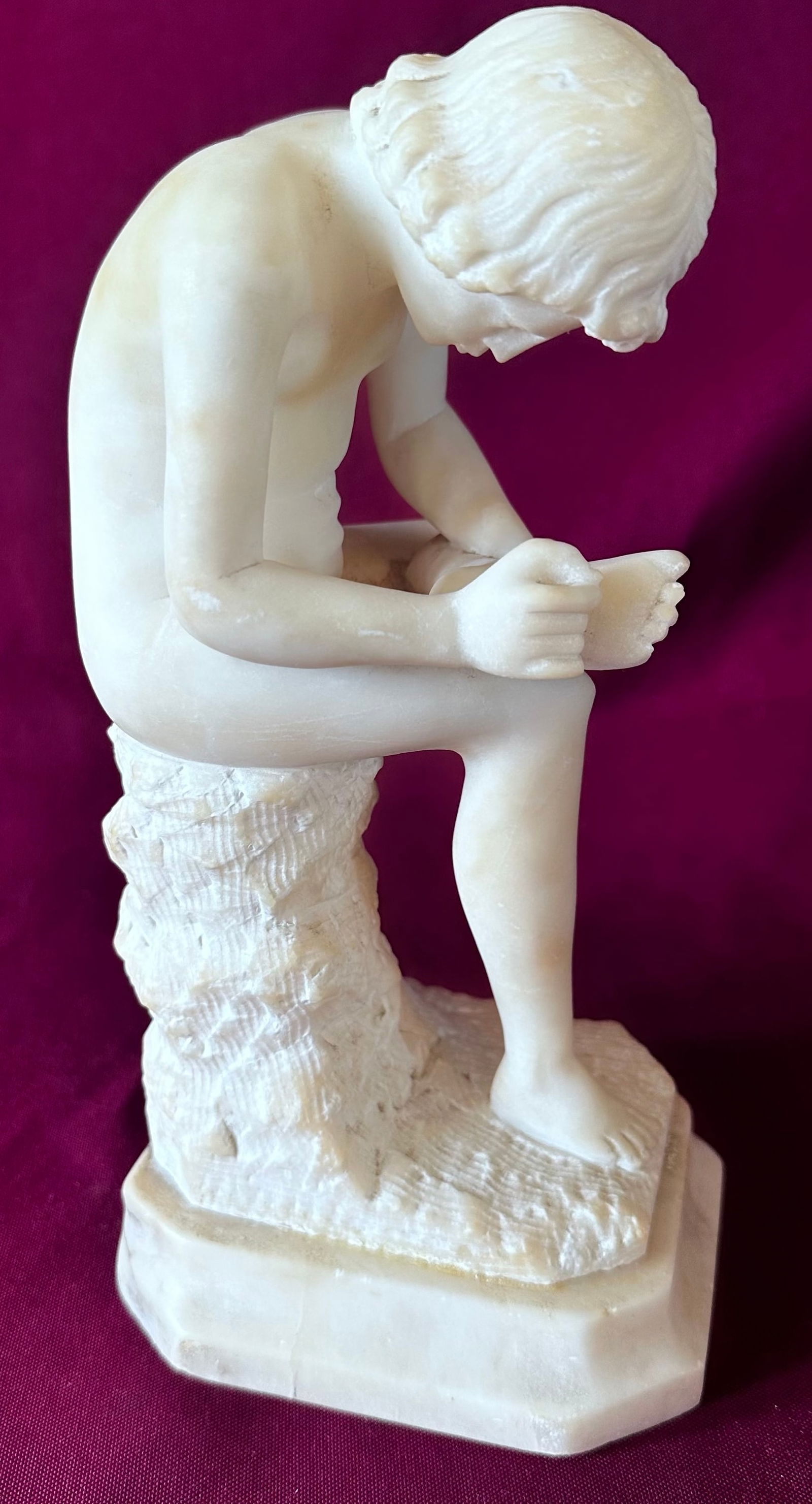 Italian Marble Figure 'Picking Thorn in Foot': Italian Marble Figure 'Picking Thorn in Foot'
