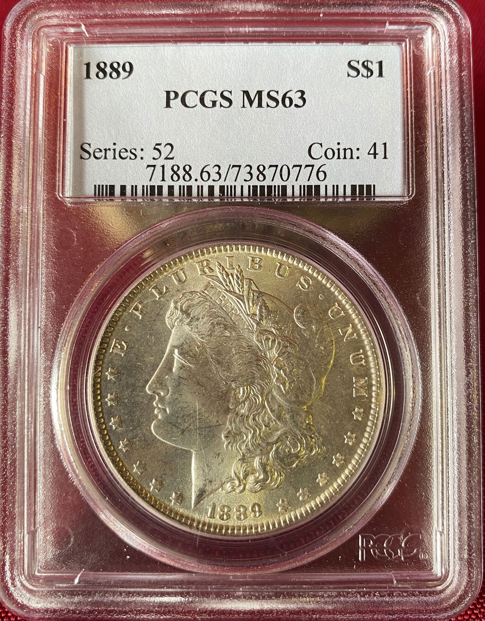 Graded 1889 Morgan Silver Dollar - MS63 by PCGS (1 of 3)