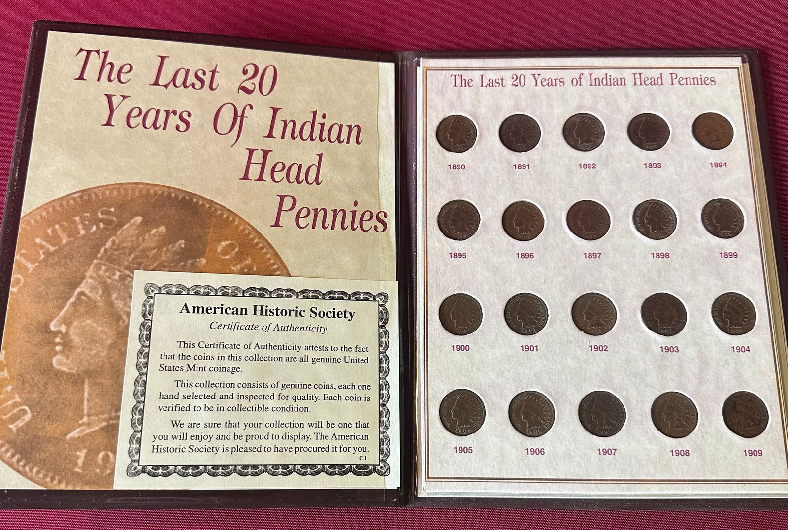 The Last 20 Years of Indian Head Pennies Collection/Folio (1 of 5)