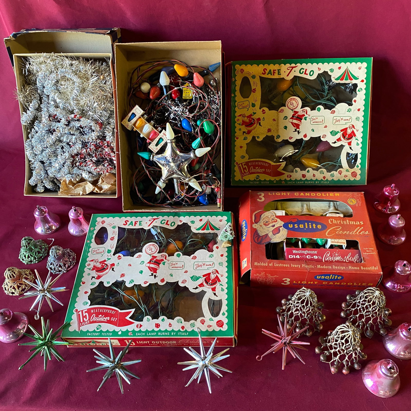 Older Christmas Lights, Garland, and Ornaments: Older Christmas Lights, Garland, and Ornaments