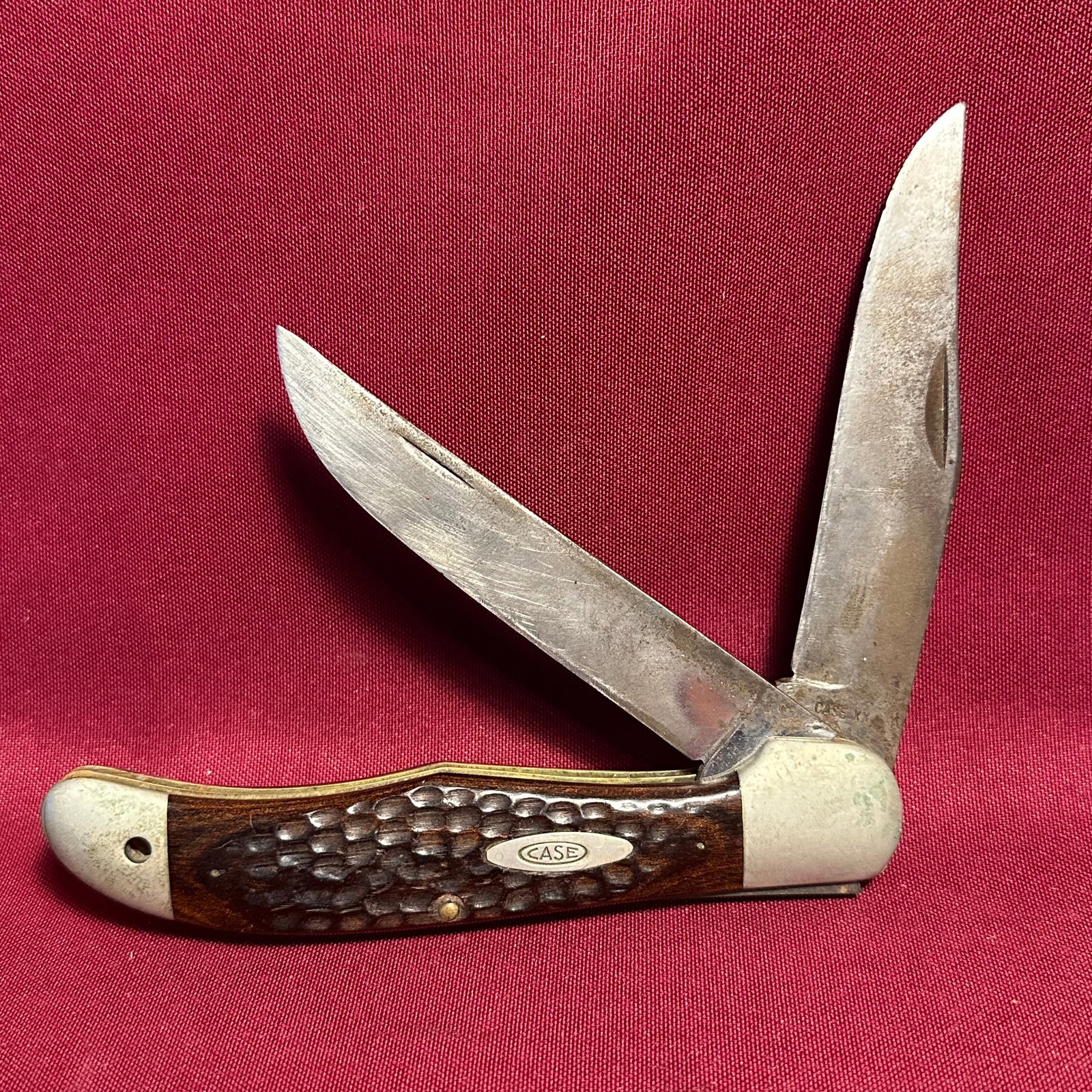 Vintage Case XX Folding Two Blade Hunting Knife #6265SAB (1 of 7)