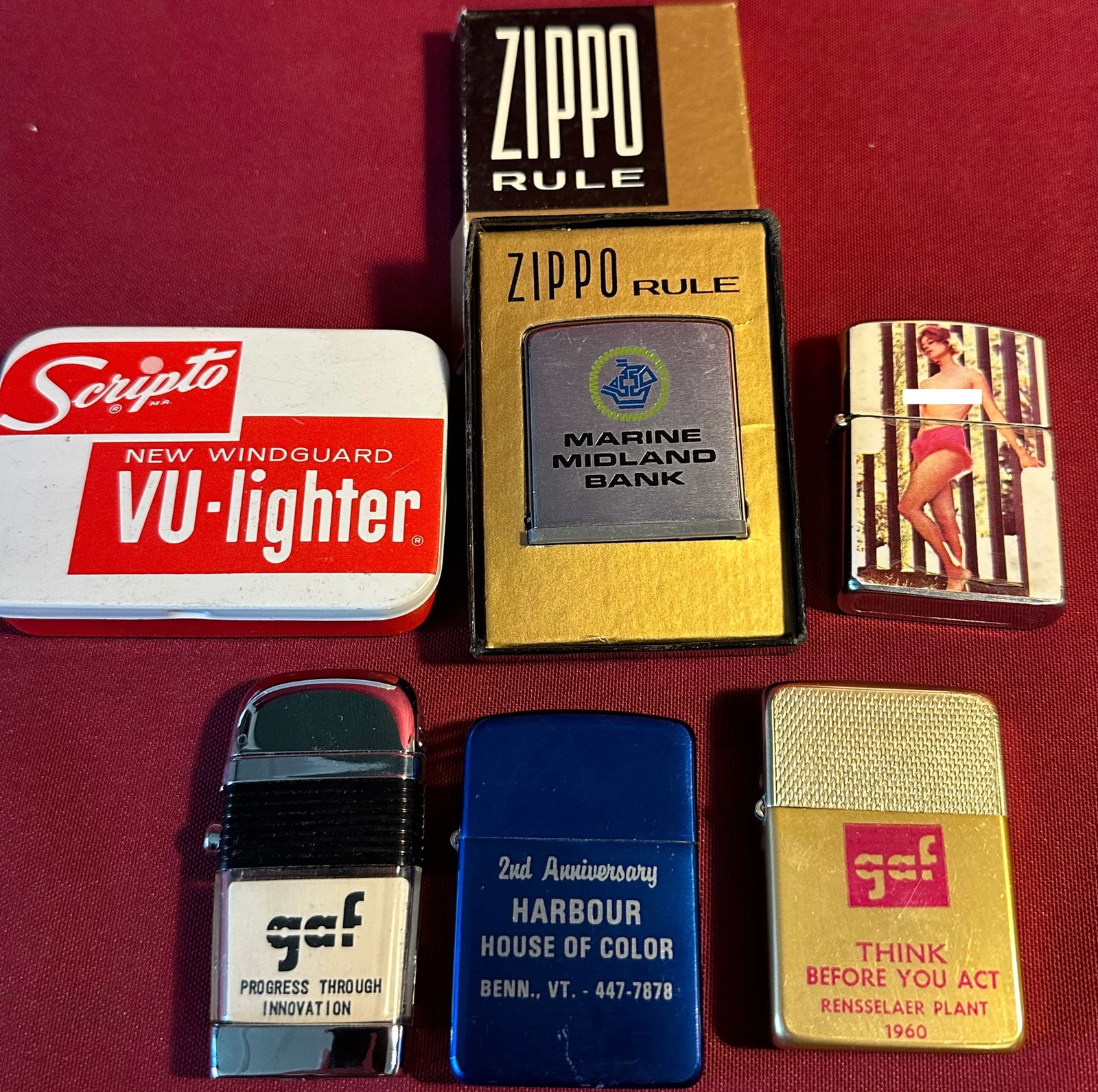 Zippo Ruler in Original Box & Various Advertising, Etc. Lighters - Pin-Up, Scripto, Etc. (1 of 5)