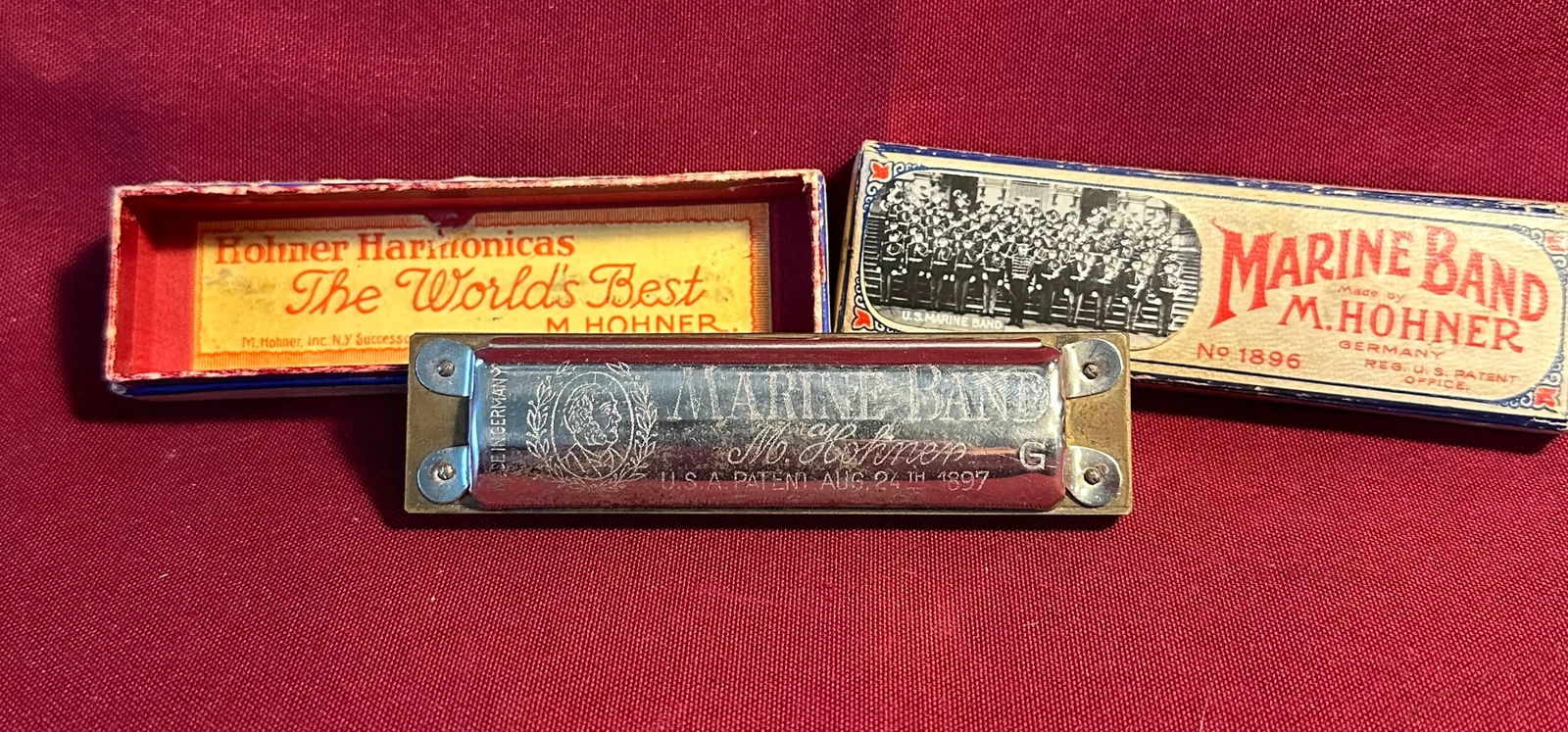Marine Band No.1896 Hohner Harmonica in Box - 'G' (1 of 5)