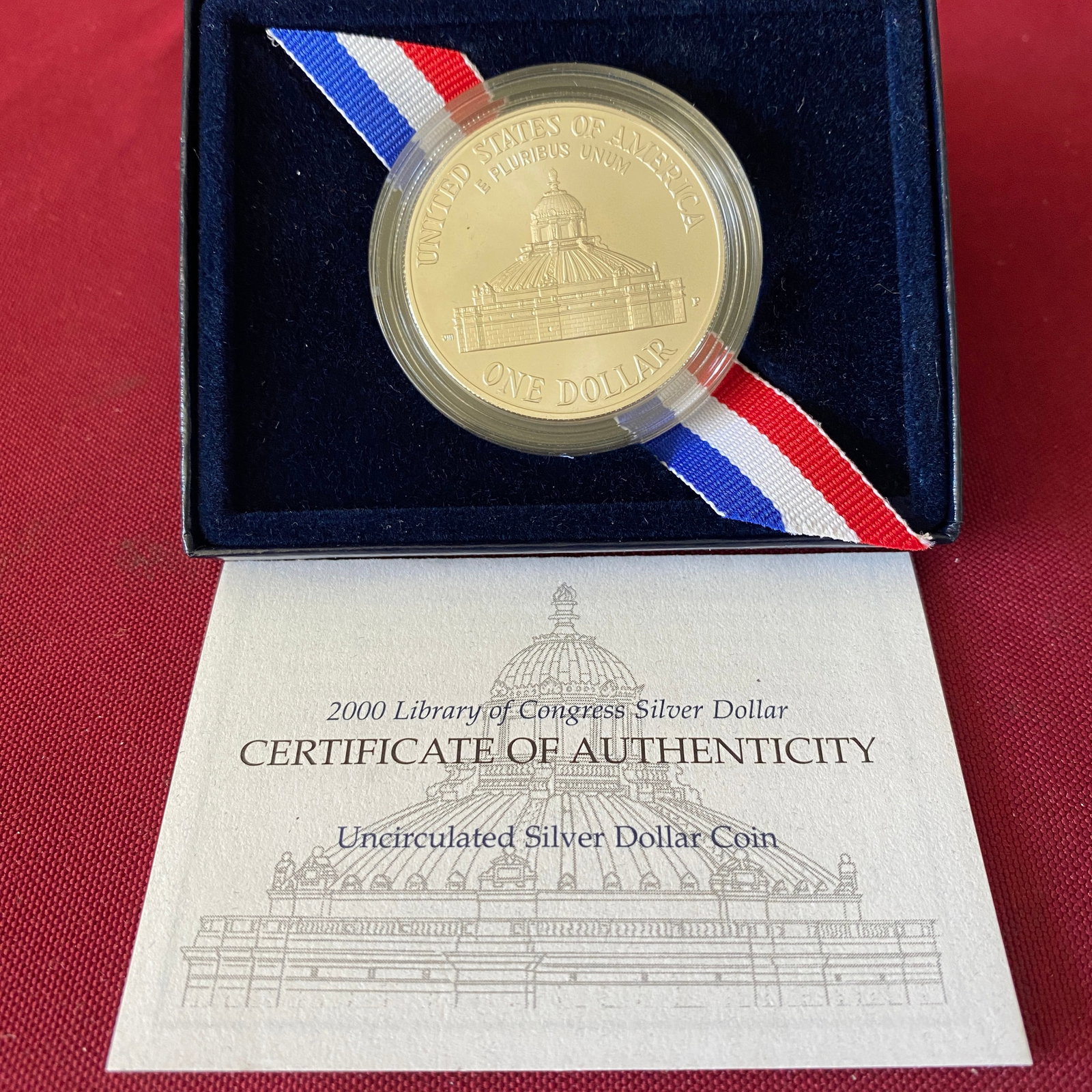 2000 Library of Congress Commemorative Silver Dollar: 2000 Library of Congress Commemorative Silver Dollar