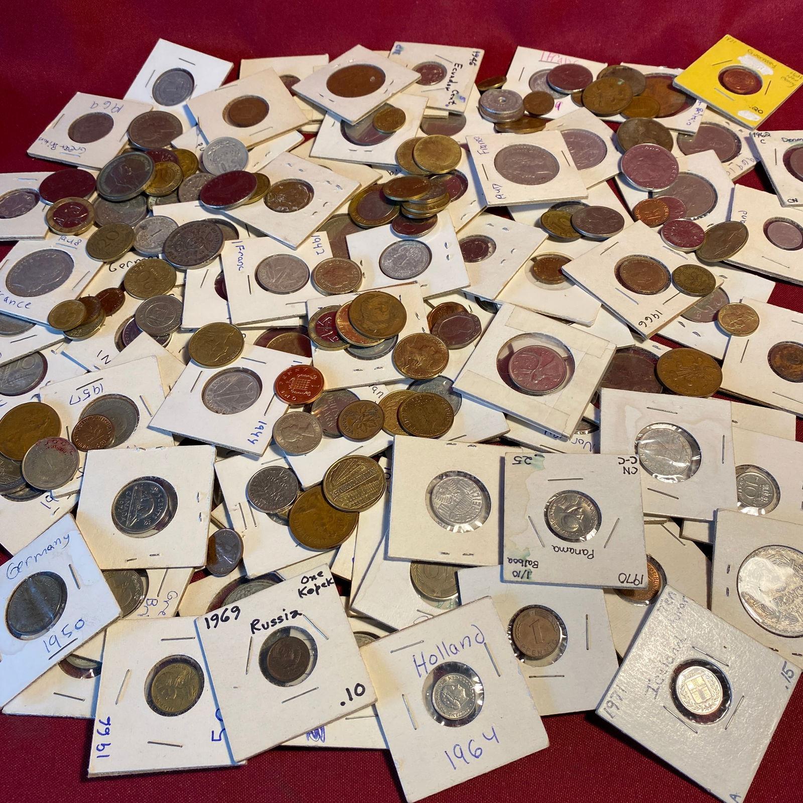 Large Lot of Foreign Coins - Possibly Some Silver (1 of 7)