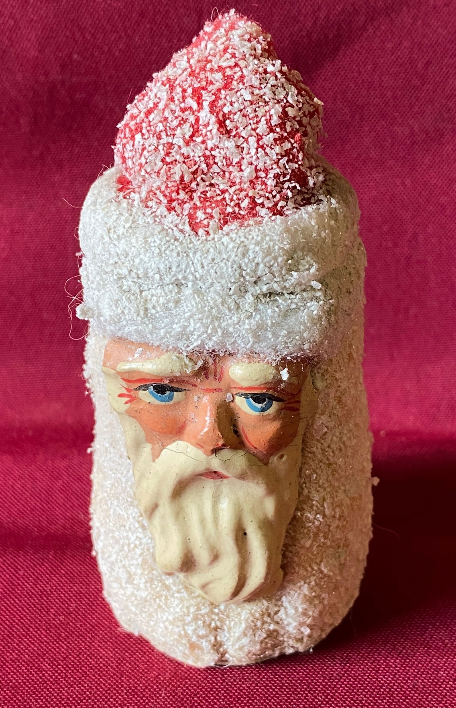 Old Paper Mache Santa Claus Face Christmas Ornament (1 of 7)