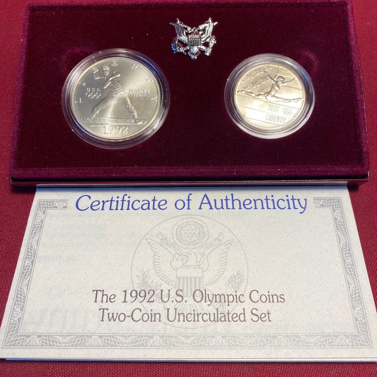 1992 Olympic Commemorative Two Coin Uncirculated Set (1 of 8)