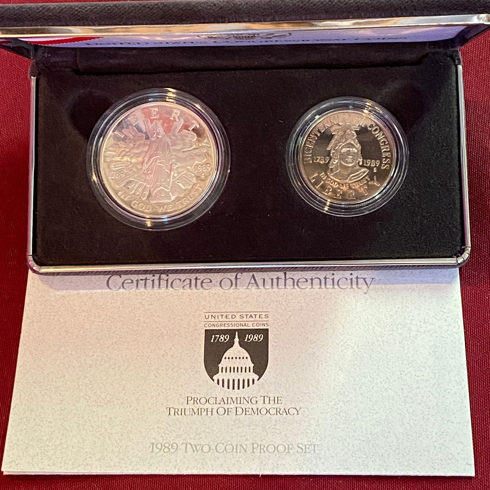 1989 U.S. Congressional Two Coin Proof Set - Includes Silver Dollar (1 of 5)